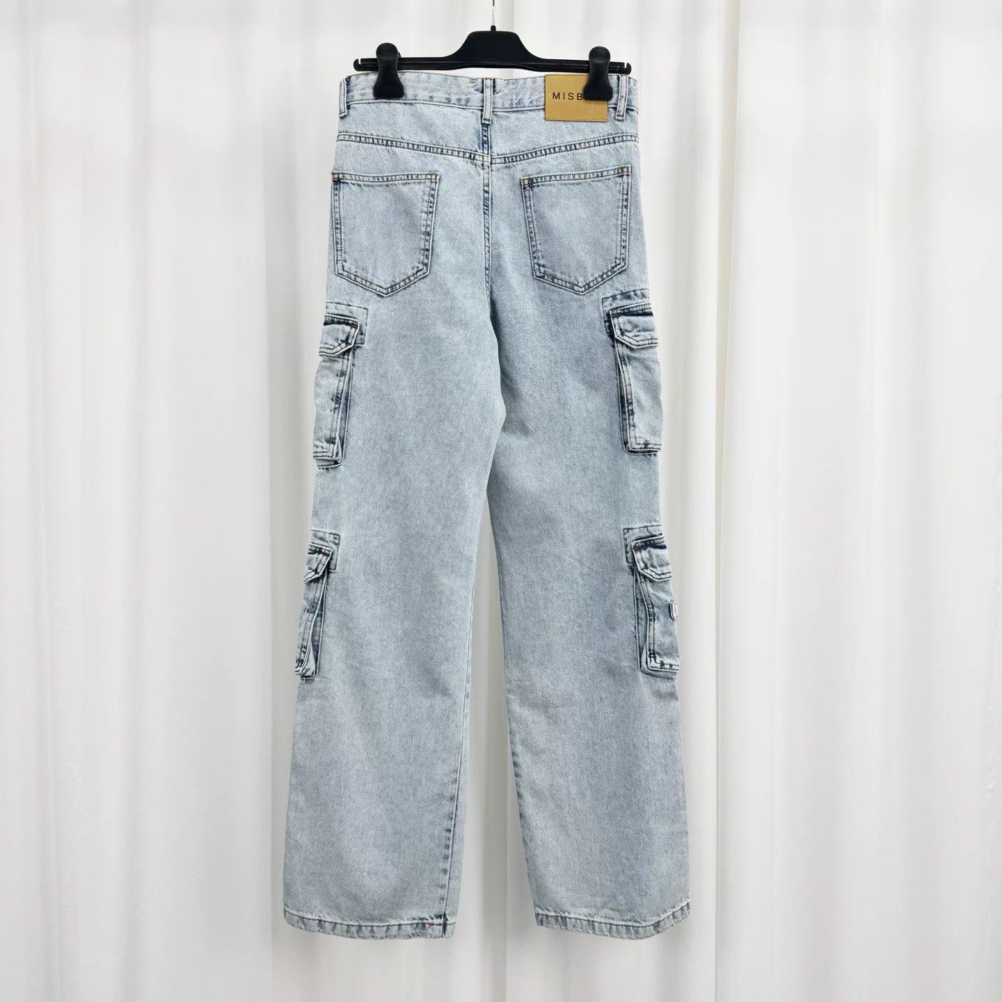 Misbhv MISBHV Light Blue Multi-Pocket Denim Wide-Leg Pants Size 26" / US 2 / IT 38 - 2 Thumbnail