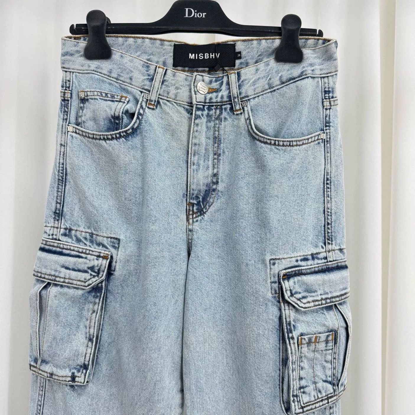 Misbhv MISBHV Light Blue Multi-Pocket Denim Wide-Leg Pants Size 26" / US 2 / IT 38 - 3 Thumbnail