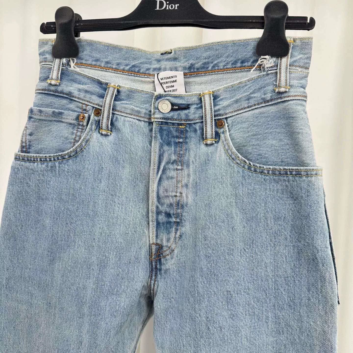 Vetements Vetements Washed Deconstructed Denim Pants Size 24" / US 00 / IT 34 - 3 Thumbnail