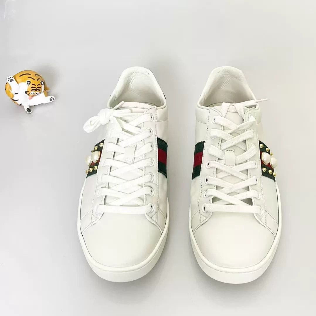 Gucci Gucci Pearl White Sneakers Size US 8 / IT 38 - 4 Thumbnail