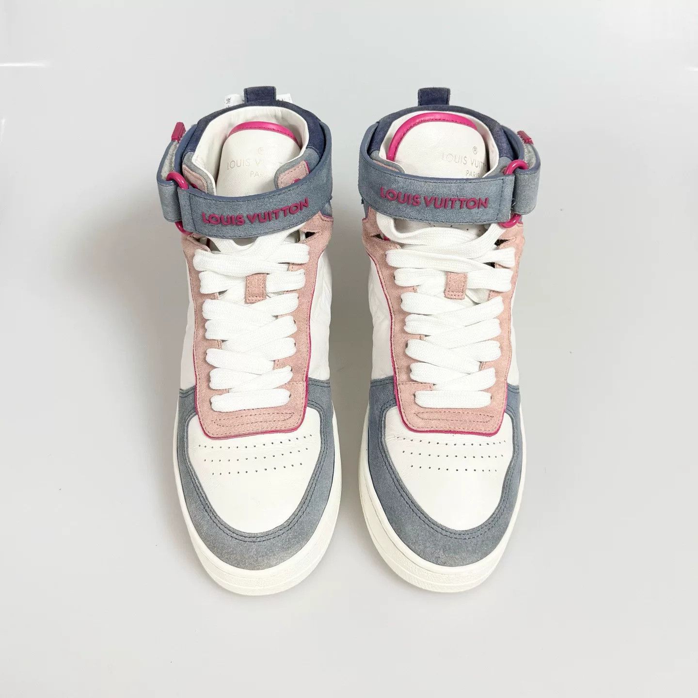 Louis Vuitton Louis Vuitton Blue Pink High Top Sneakers Size US 5.5 / IT 35.5 - 4 Thumbnail
