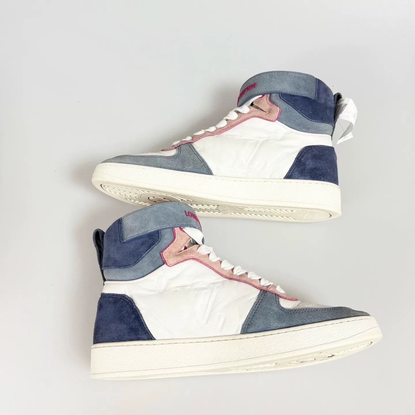 Louis Vuitton Louis Vuitton Blue Pink High Top Sneakers Size US 5.5 / IT 35.5 - 3 Thumbnail