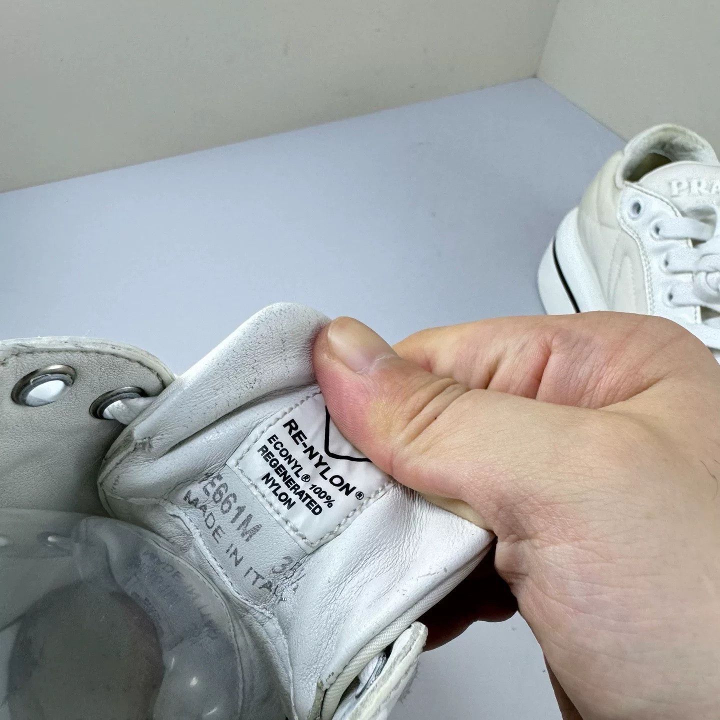 Prada Prada Marco Triangle Logo Thick Sole Sneakers Size US 4.5 / IT 34.5 - 6 Thumbnail