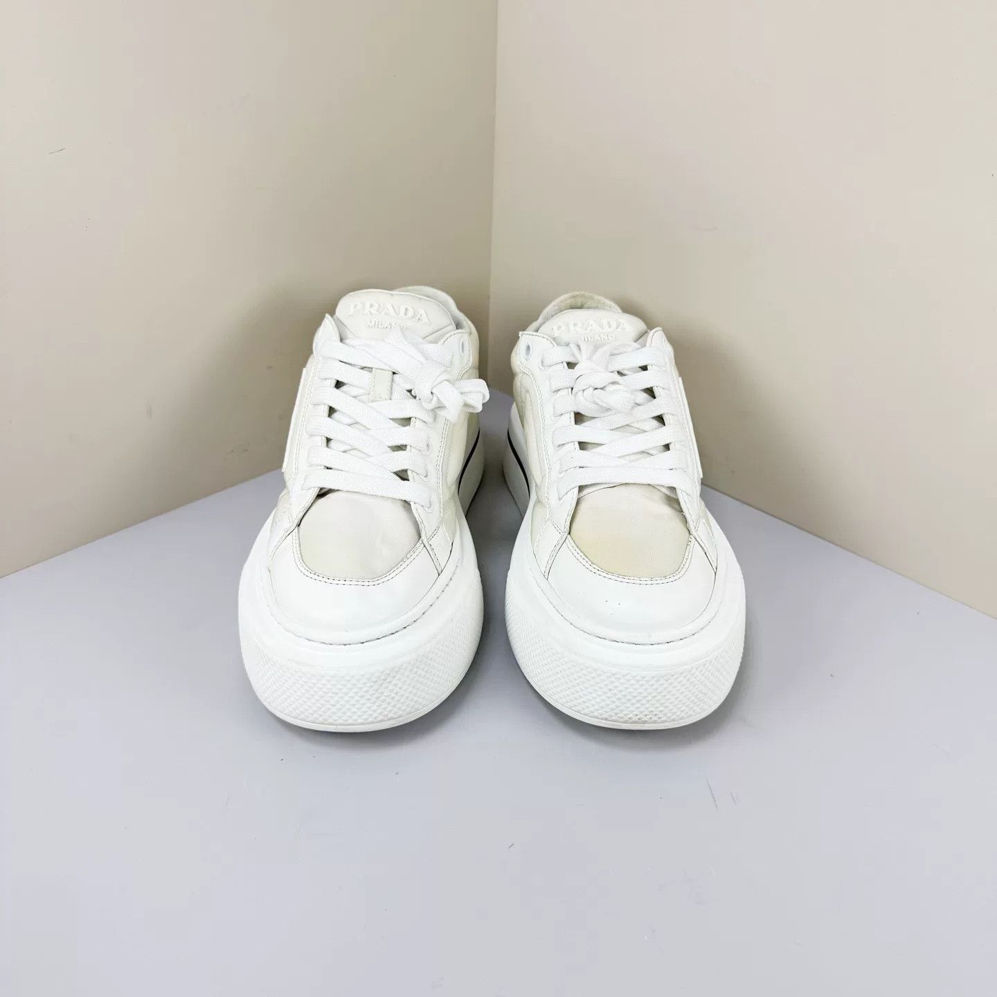 Prada Prada Marco Triangle Logo Thick Sole Sneakers Size US 4.5 / IT 34.5 - 2 Thumbnail