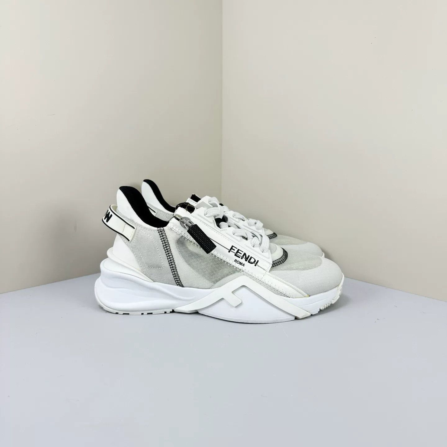 Fendi Fendi Black White Nylon Casual Shoes Size US 4 / IT 34 - 4 Thumbnail