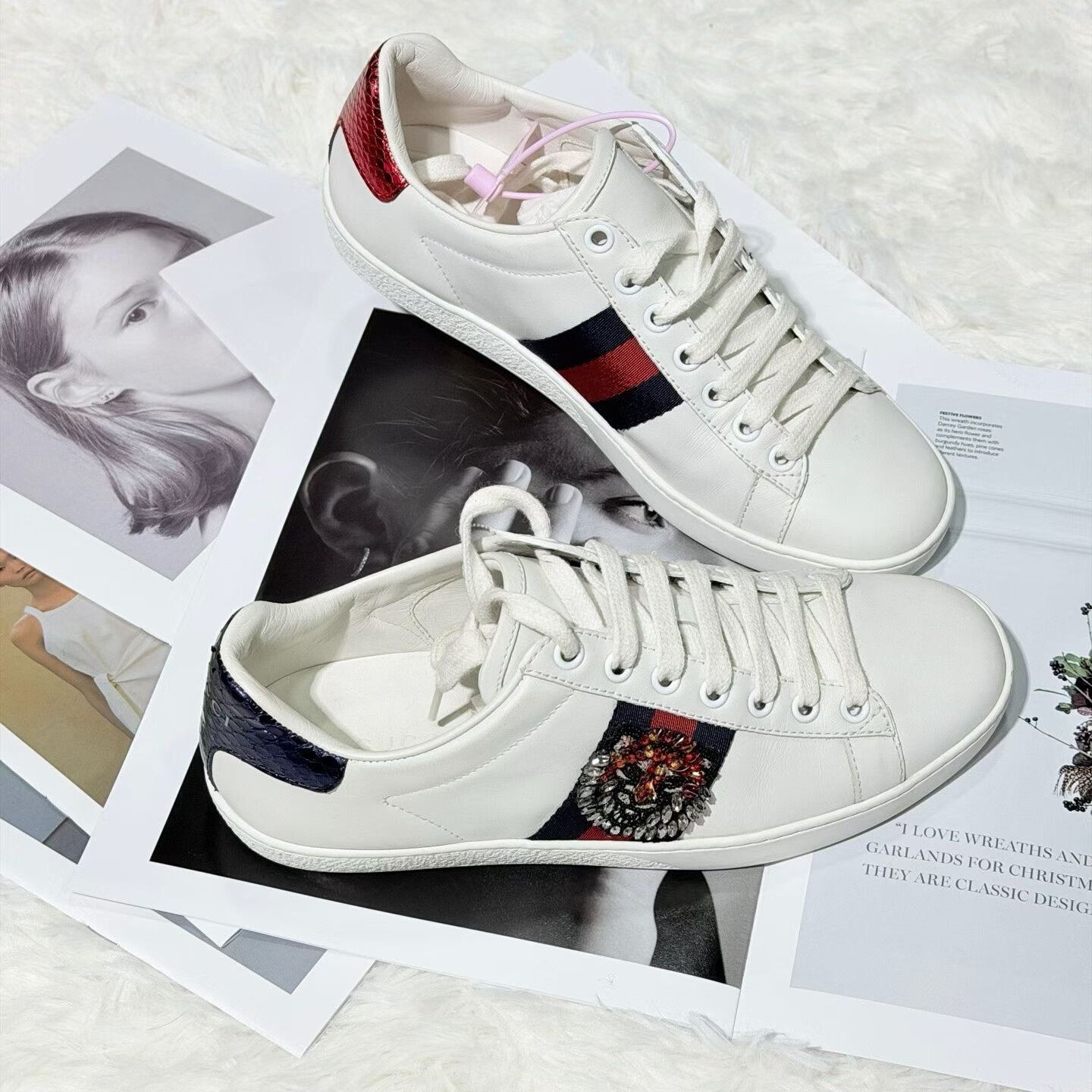 Gucci Gucci Tiger Head White Sneakers Size US 5 / IT 35 - 3 Thumbnail