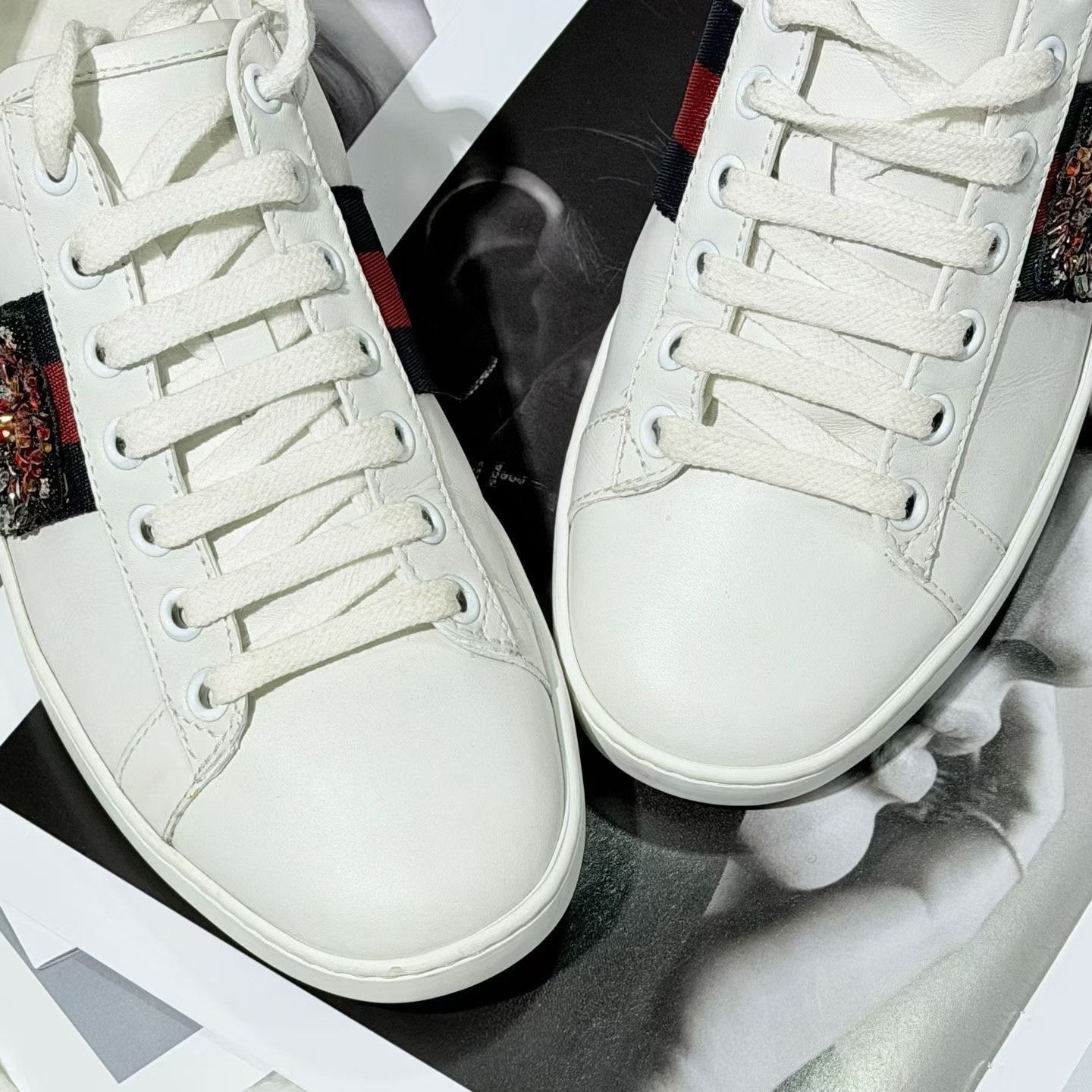 Gucci Gucci Tiger Head White Sneakers Size US 5 / IT 35 - 4 Thumbnail