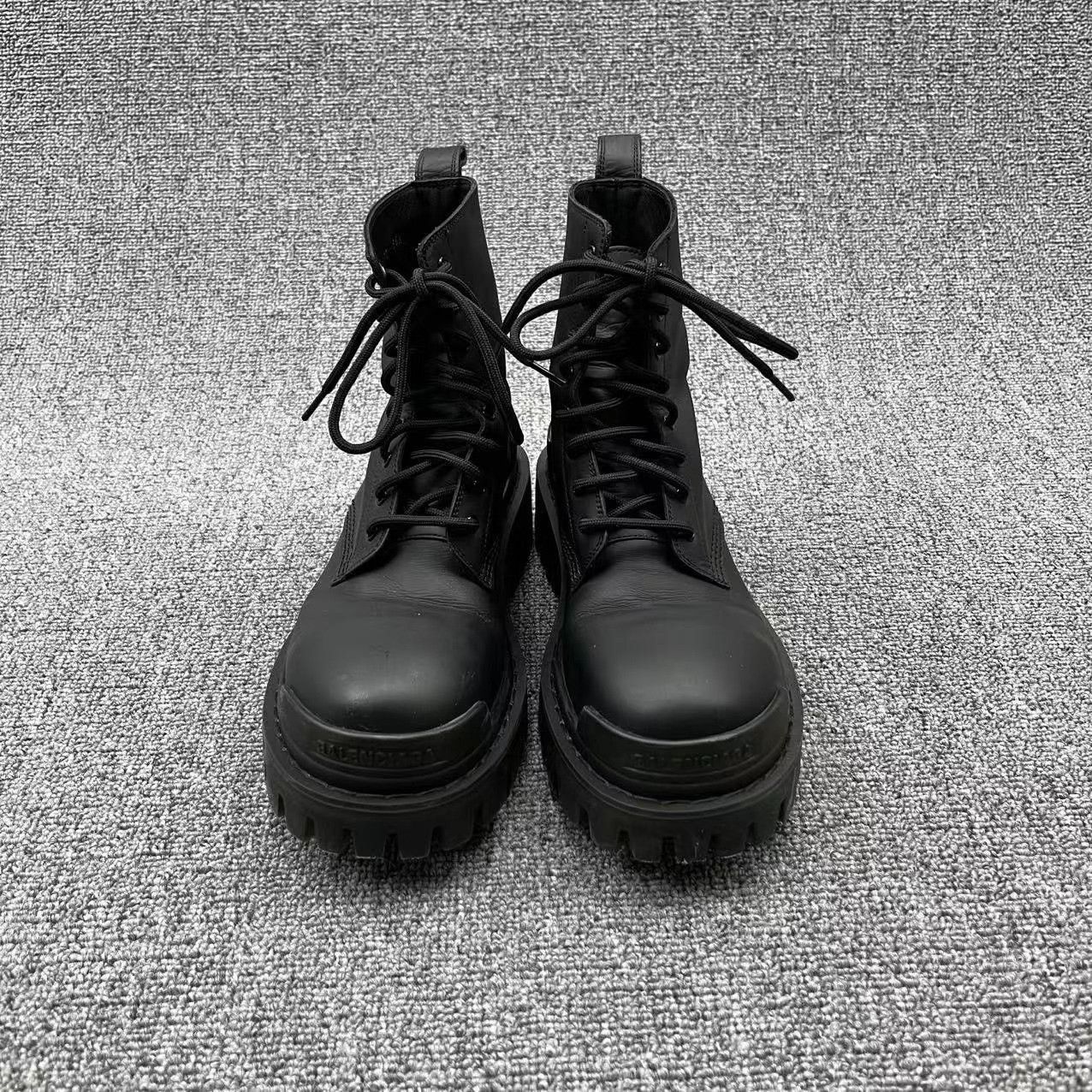 Balenciaga Balenciaga Strike Black Matte Lace-Up Boots Size US 4.5 / IT 34.5 - 2 Thumbnail