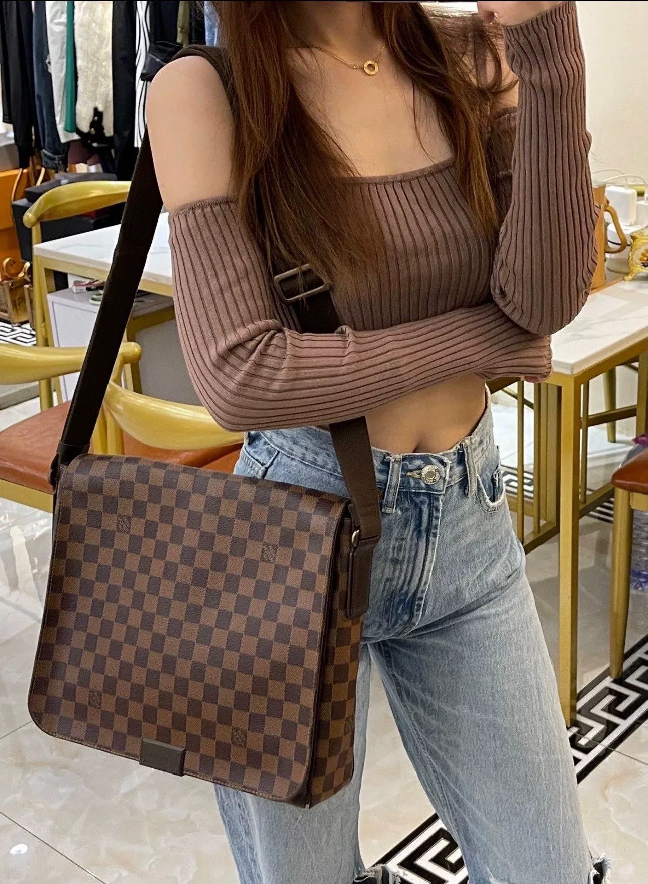 Louis Vuitton Louis Vuitton Damier Ebene Messenger Bag Size ONE SIZE - 9 Thumbnail