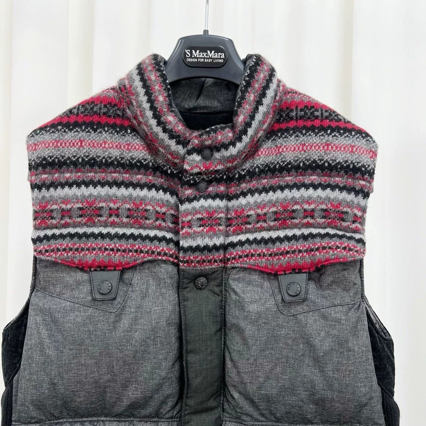Moncler Moncler Leather Logo Knitted Down Vest Size M / US 6-8 / IT 42-44 - 3 Thumbnail