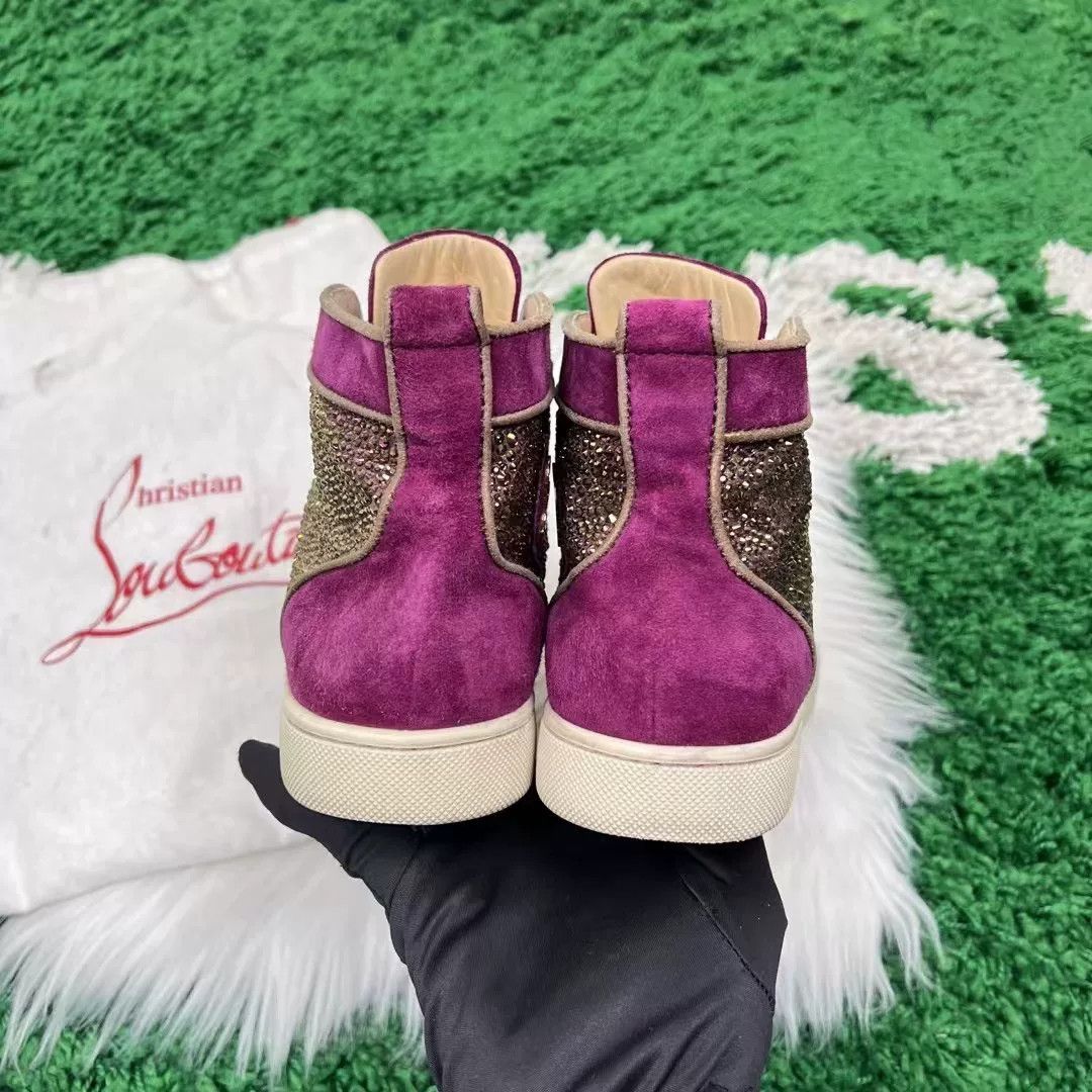 Christian Louboutin Christian Louboutin Suede Purple Diamond Sneakers Size US 6 / IT 36 - 3 Thumbnail