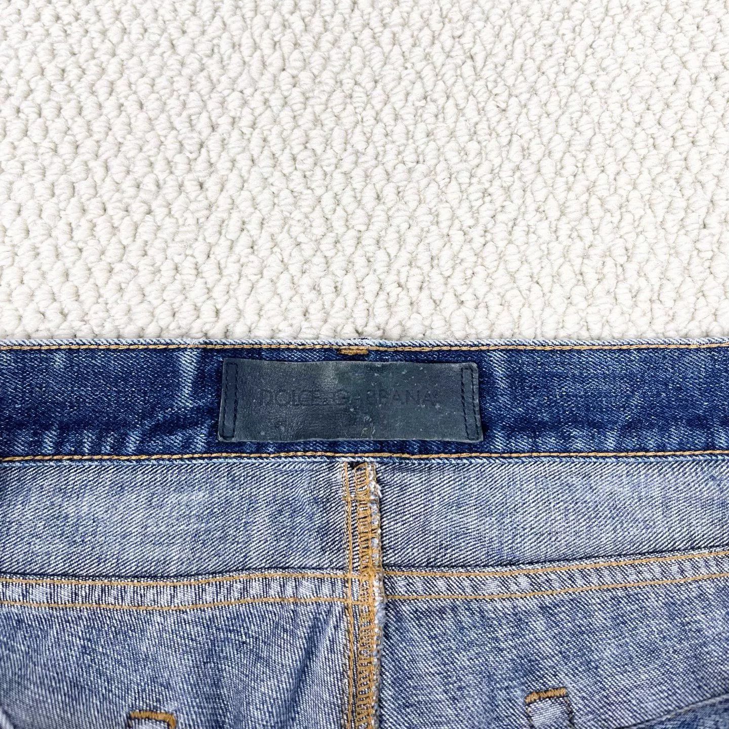 Dolce & Gabbana Dolce&Gabbana Natural Washed Distressed Logo Denim Pants Size US 32 / EU 48 - 3 Thumbnail