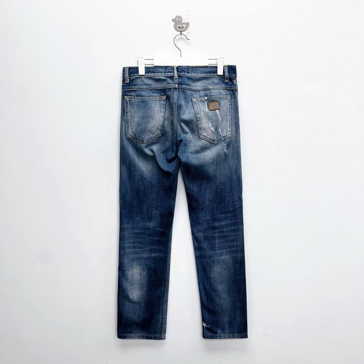 Dolce & Gabbana Dolce&Gabbana Natural Washed Distressed Logo Denim Pants Size US 32 / EU 48 - 2 Thumbnail
