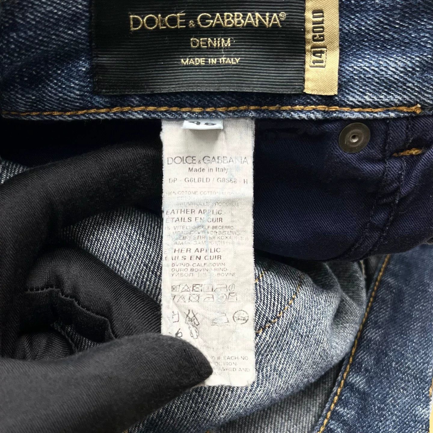 Dolce & Gabbana Dolce&Gabbana Natural Washed Distressed Logo Denim Pants Size US 32 / EU 48 - 4 Thumbnail