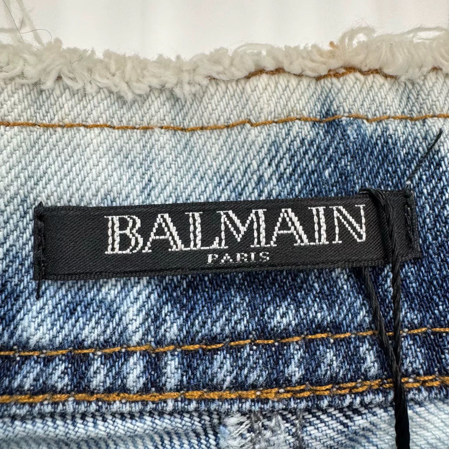 Balmain Balmain Washed Distressed Silver Buckle Denim Shorts Size 36" / US 14 / IT 50 - 5 Thumbnail