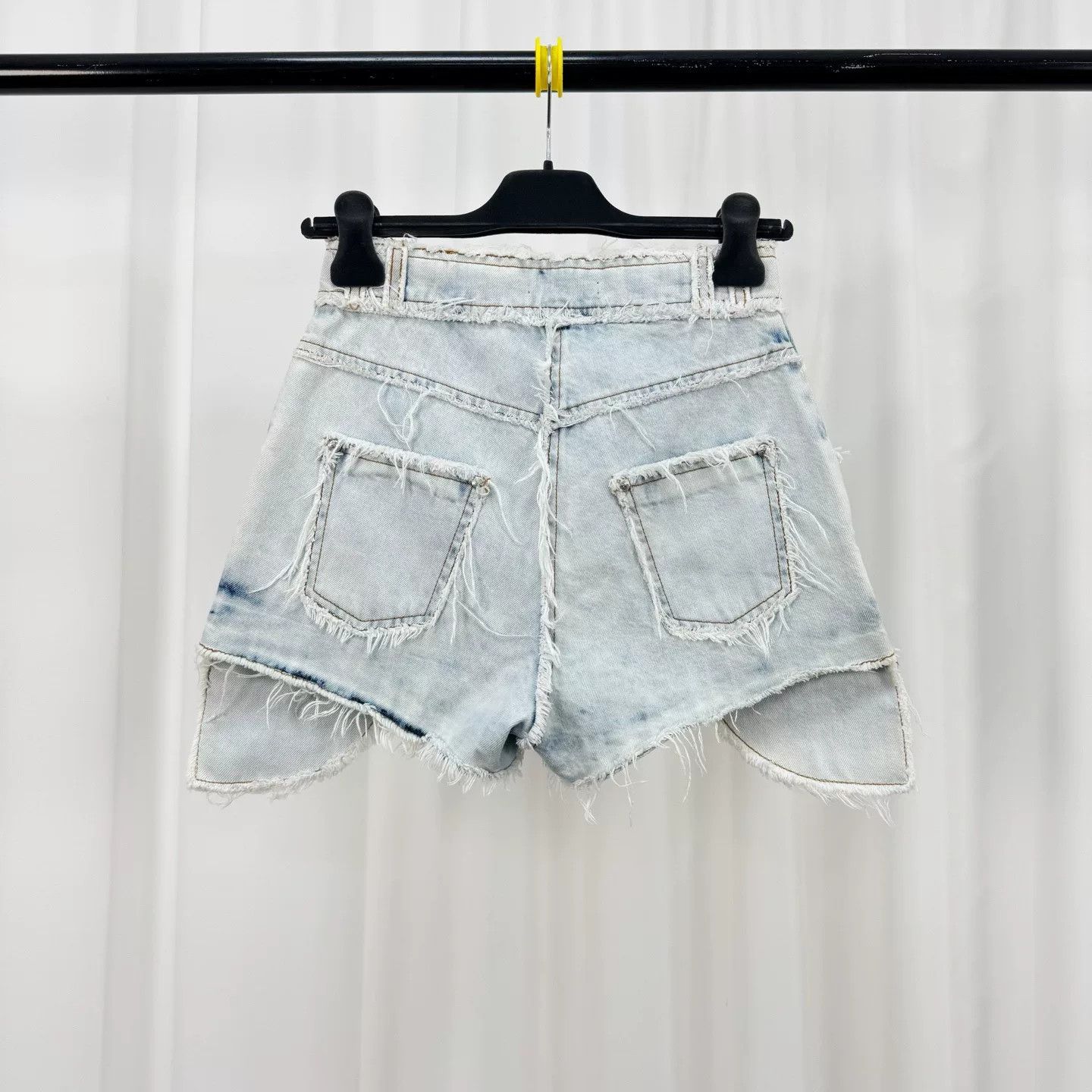 Balmain Balmain Washed Distressed Silver Buckle Denim Shorts Size 36" / US 14 / IT 50 - 2 Thumbnail