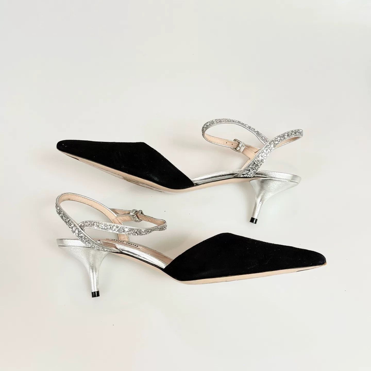 Miu Miu Miumiu Kitten Heel Sandals Size US 7 / IT 37 - 3 Thumbnail