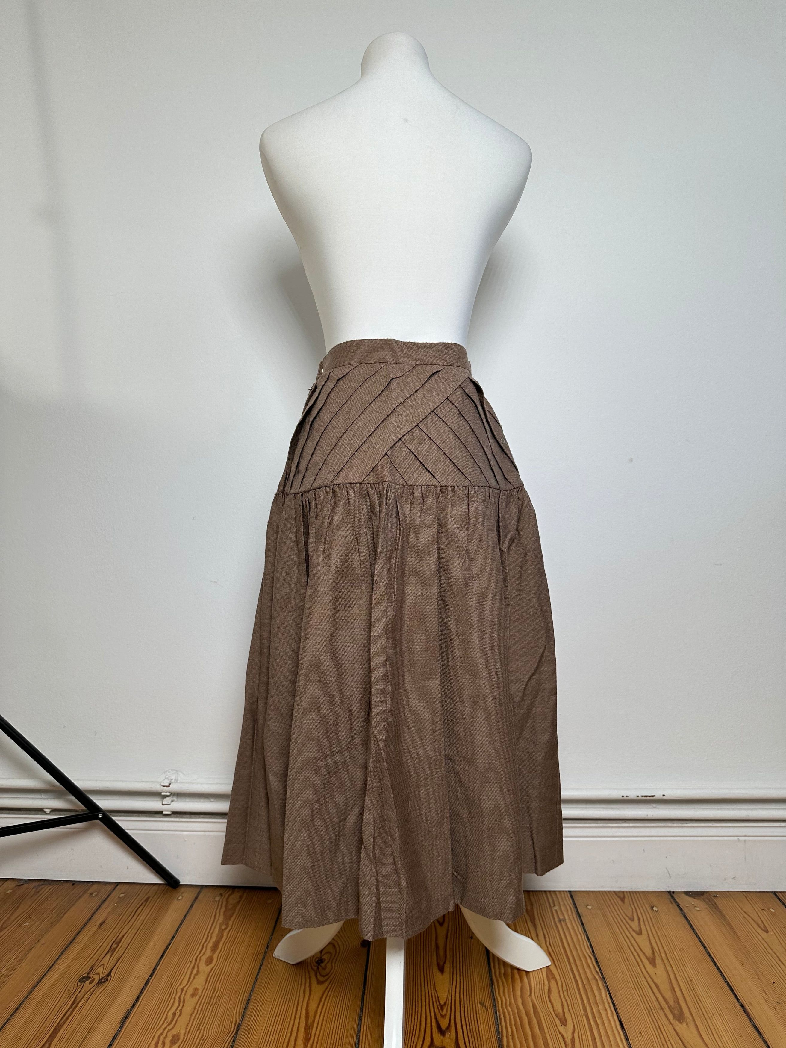 Dior Vintage Wool Skirt Brown M Size 30" / US 8 / IT 44 - 3 Thumbnail