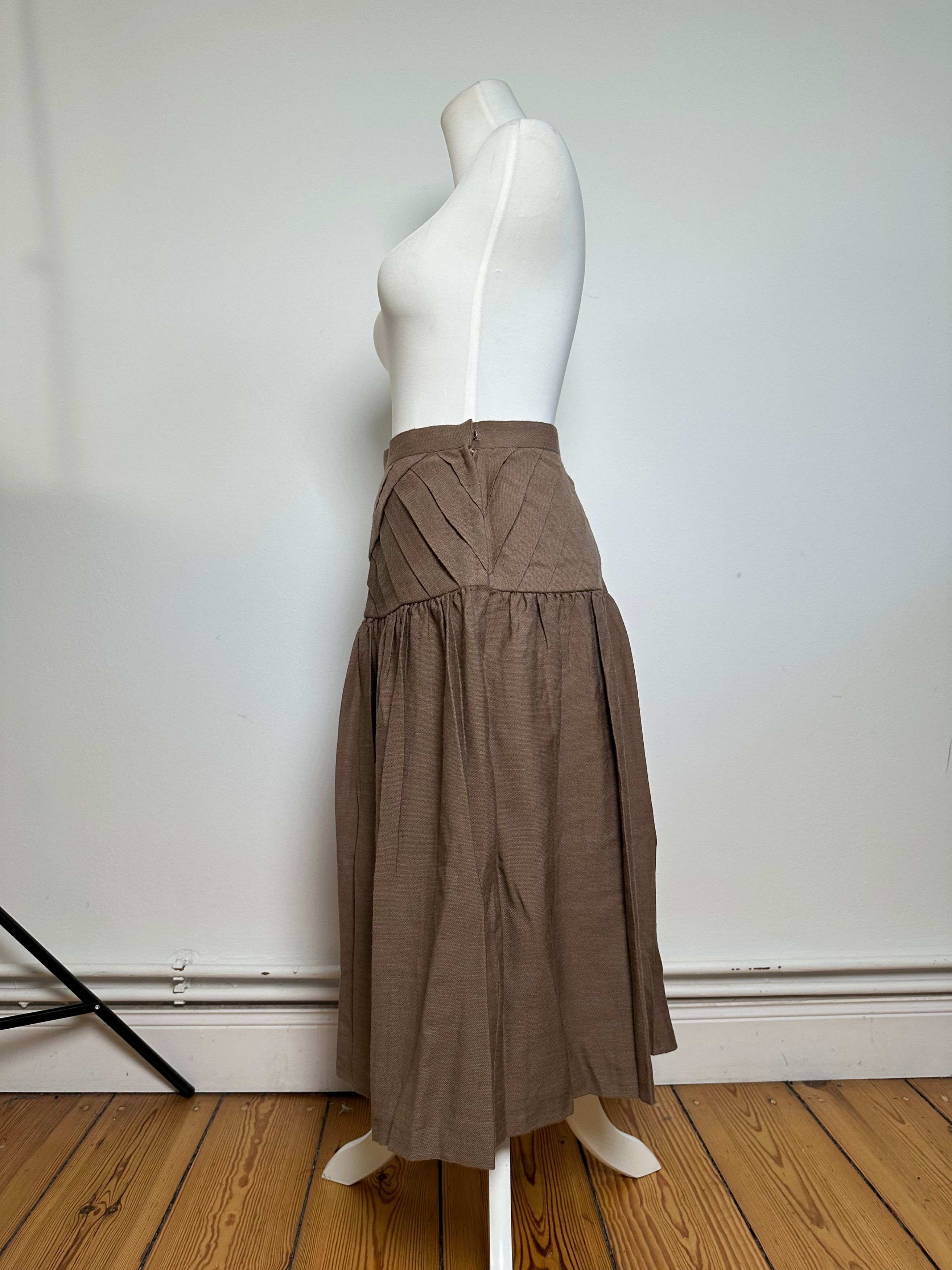 Dior Vintage Wool Skirt Brown M Size 30" / US 8 / IT 44 - 2 Thumbnail