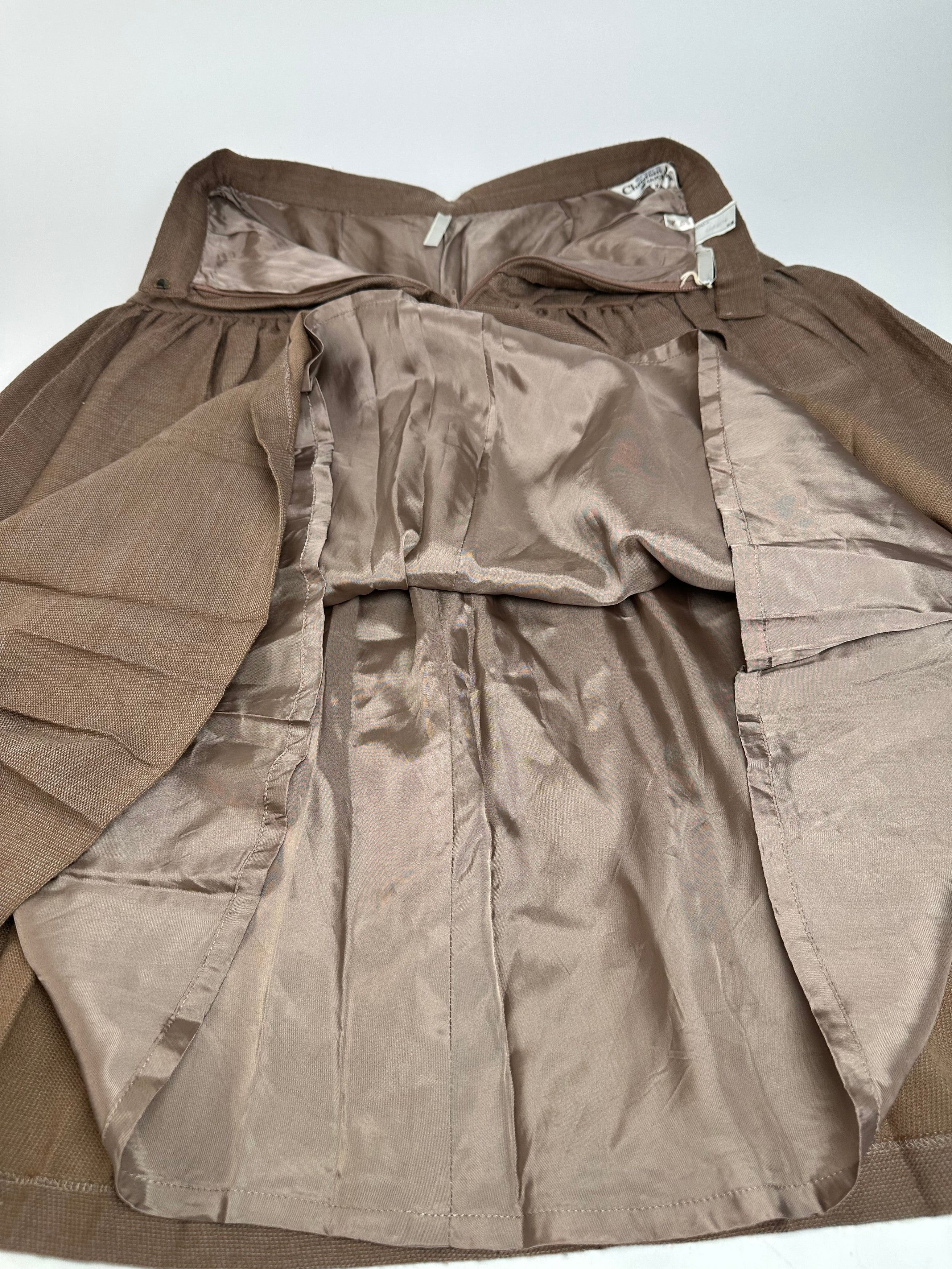 Dior Vintage Wool Skirt Brown M Size 30" / US 8 / IT 44 - 7 Thumbnail