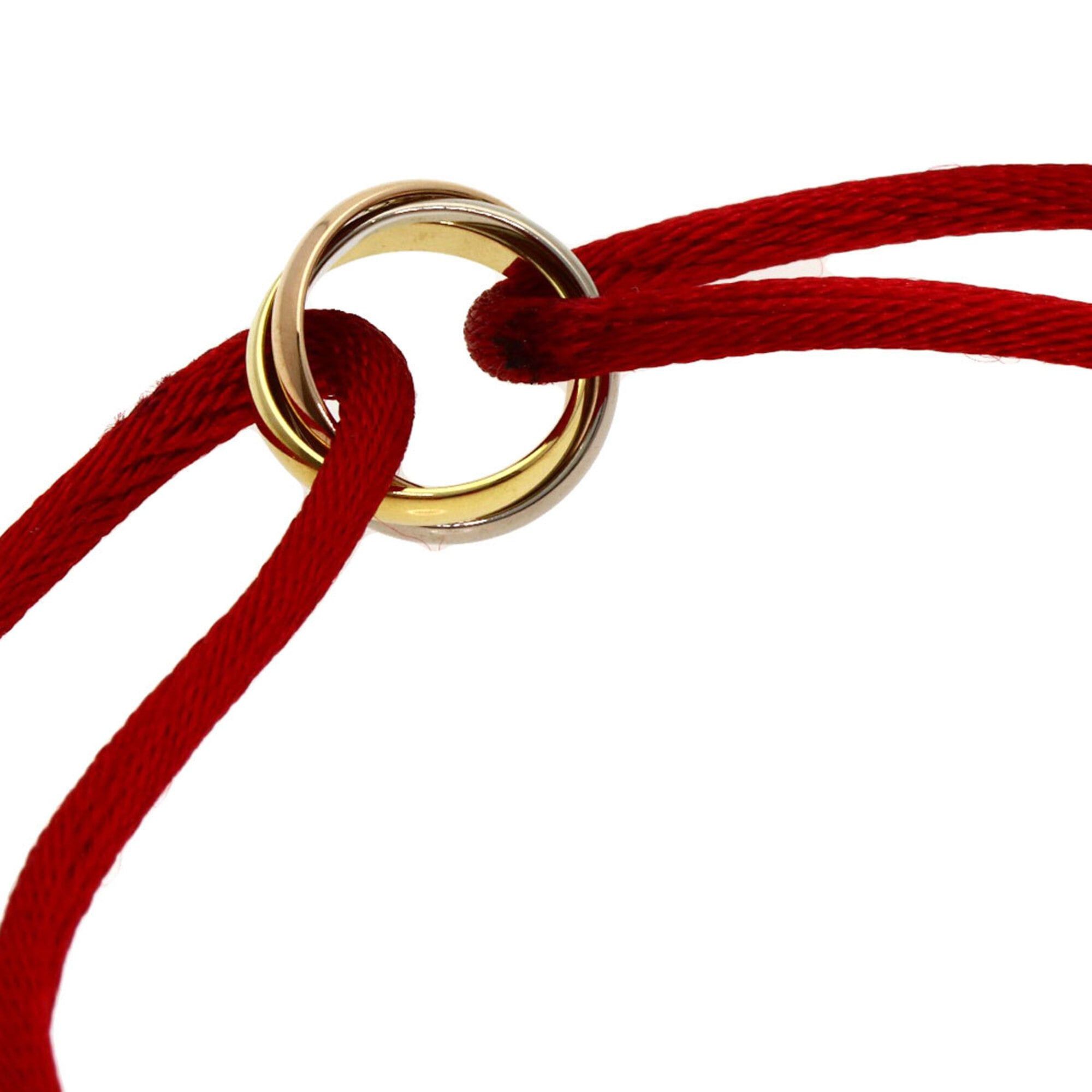 Cartier Cartier Trinity Red Cord Bracelet 18K Yellow Gold/18K Pink White Gold Women's CARTIER Size ONE SIZE - 3 Thumbnail
