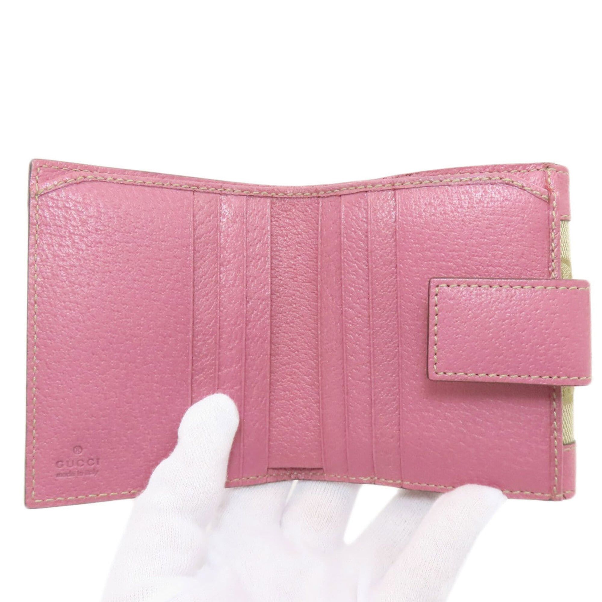 Gucci Gucci 154119 GG Bi-fold Wallet Canvas/Leather Women's GUCCI Size ONE SIZE - 4 Thumbnail