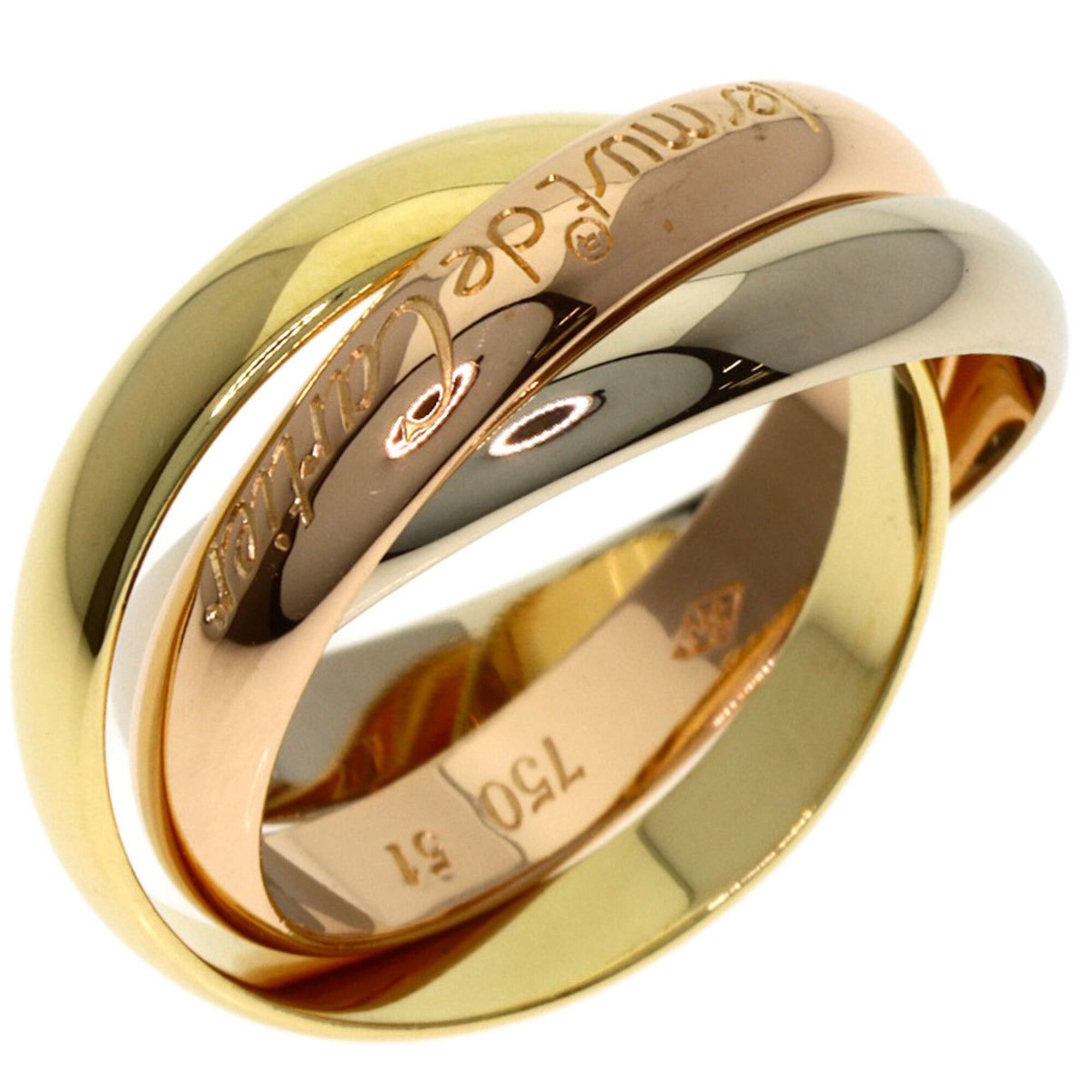 Cartier Cartier Trinity #51 Ring, 18K Yellow Gold/18K White Pink Gold, Women's, CARTIER Size ONE SIZE - 2 Thumbnail