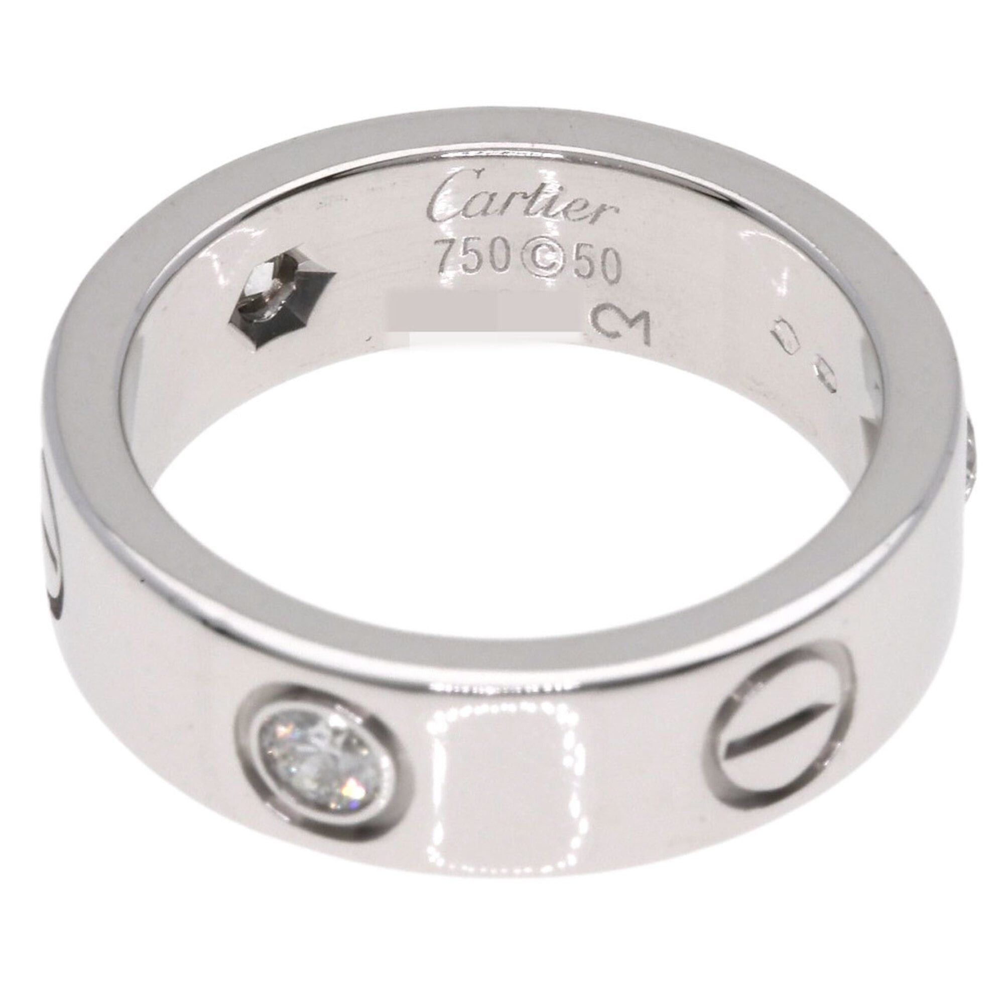 Cartier Cartier Love Ring Half Diamond #50 18K White Gold Women's CARTIER Size ONE SIZE - 4 Thumbnail