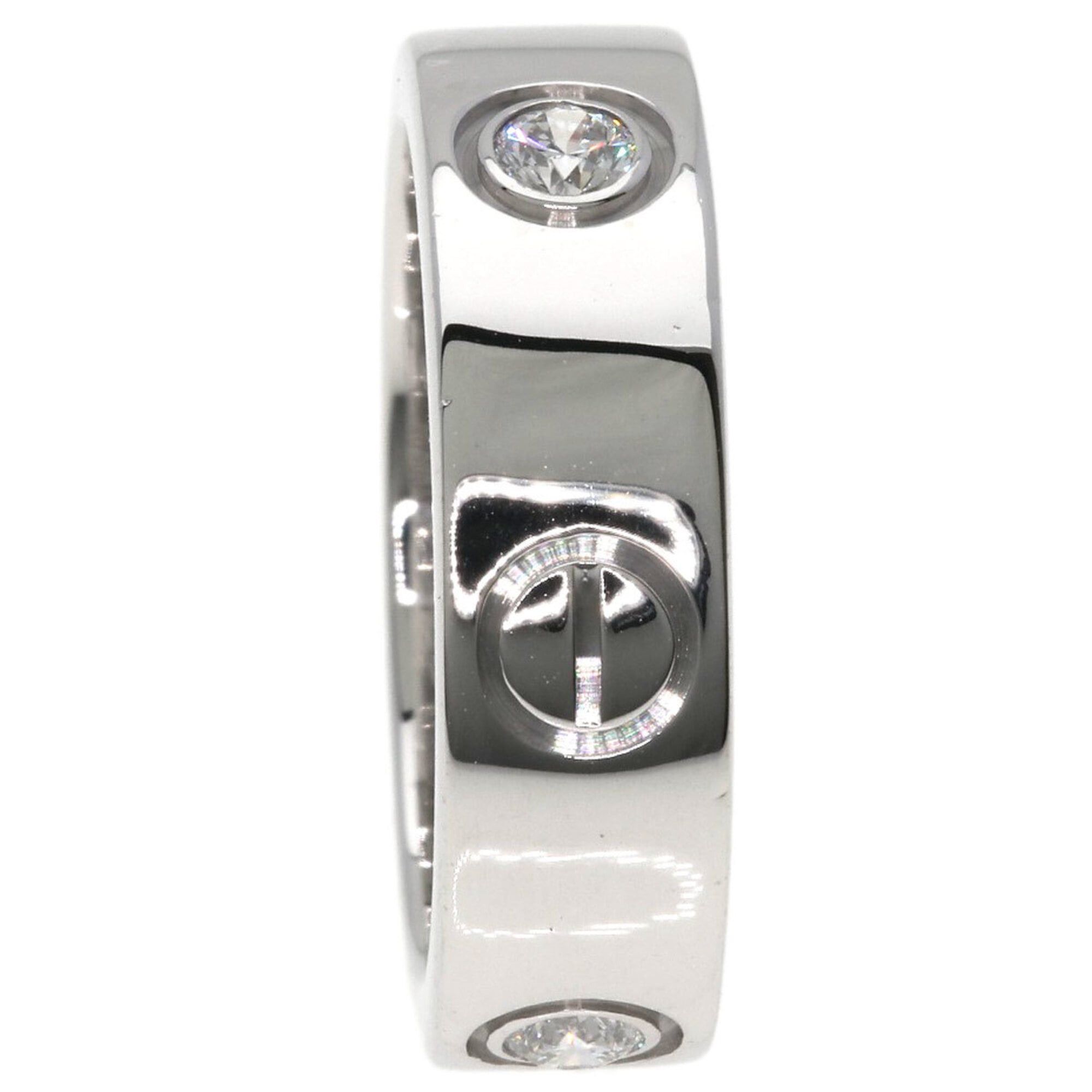 Cartier Cartier Love Ring Half Diamond #50 18K White Gold Women's CARTIER Size ONE SIZE - 3 Thumbnail