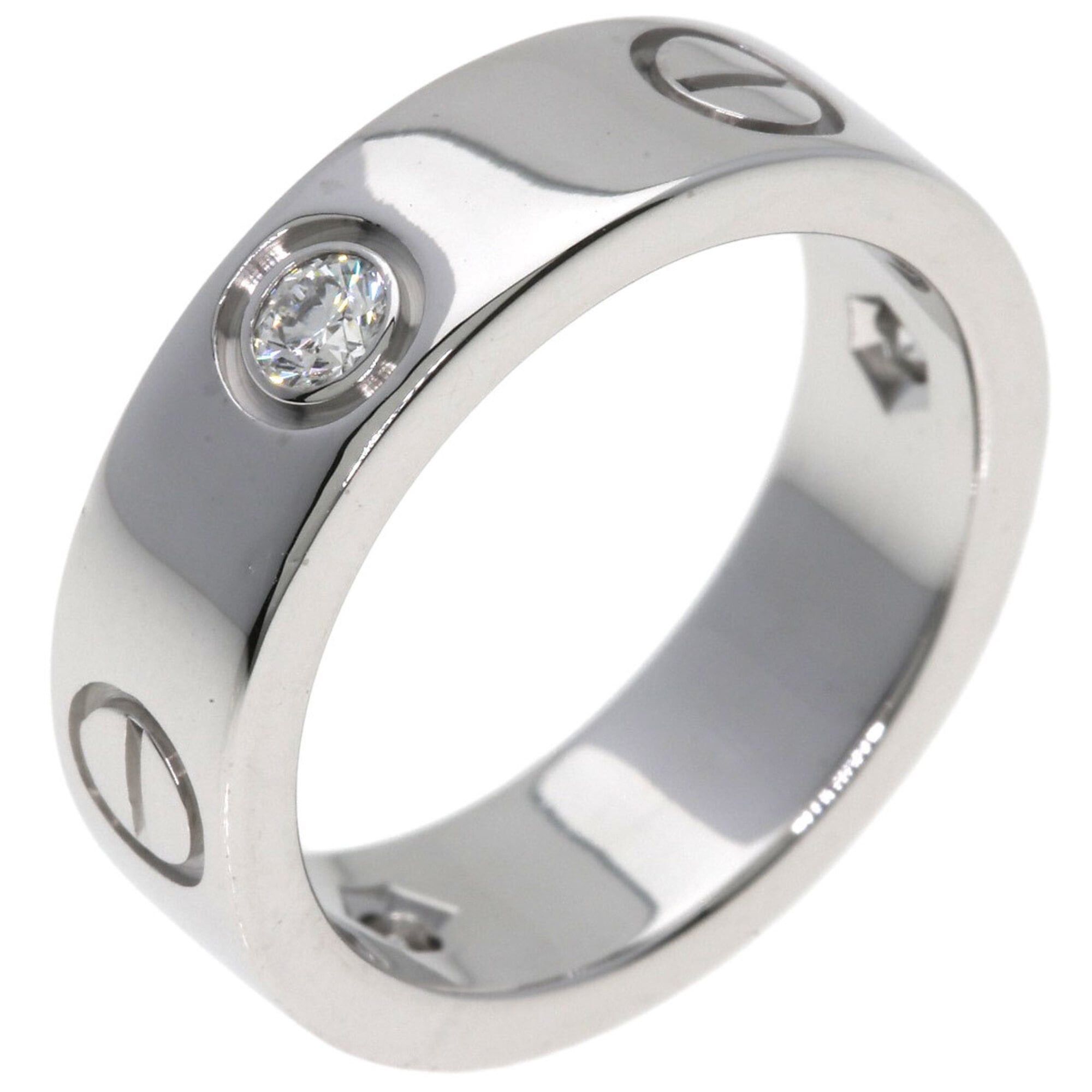 Cartier Cartier Love Ring Half Diamond #50 18K White Gold Women's CARTIER Size ONE SIZE - 2 Thumbnail