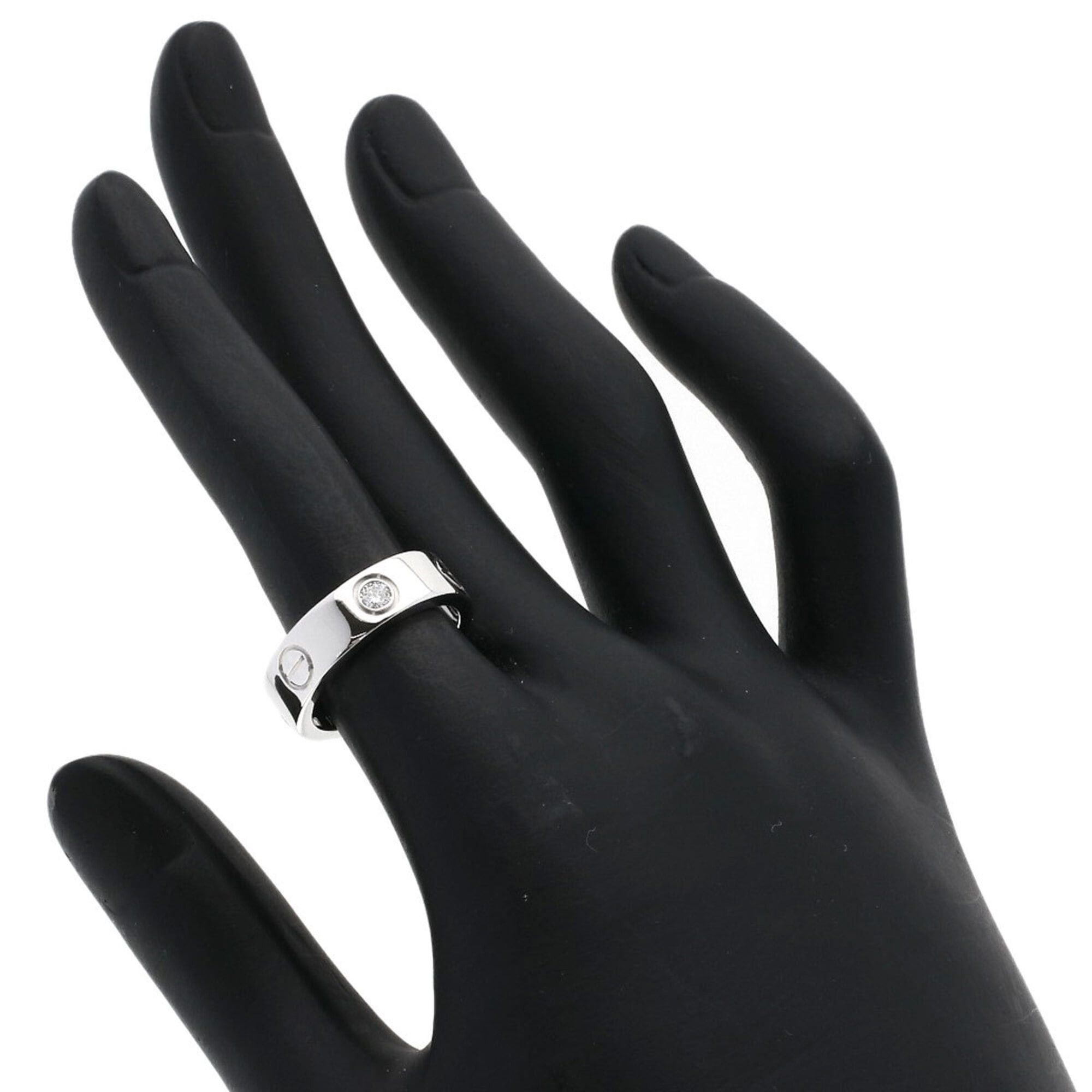 Cartier Cartier Love Ring Half Diamond #50 18K White Gold Women's CARTIER Size ONE SIZE - 5 Thumbnail