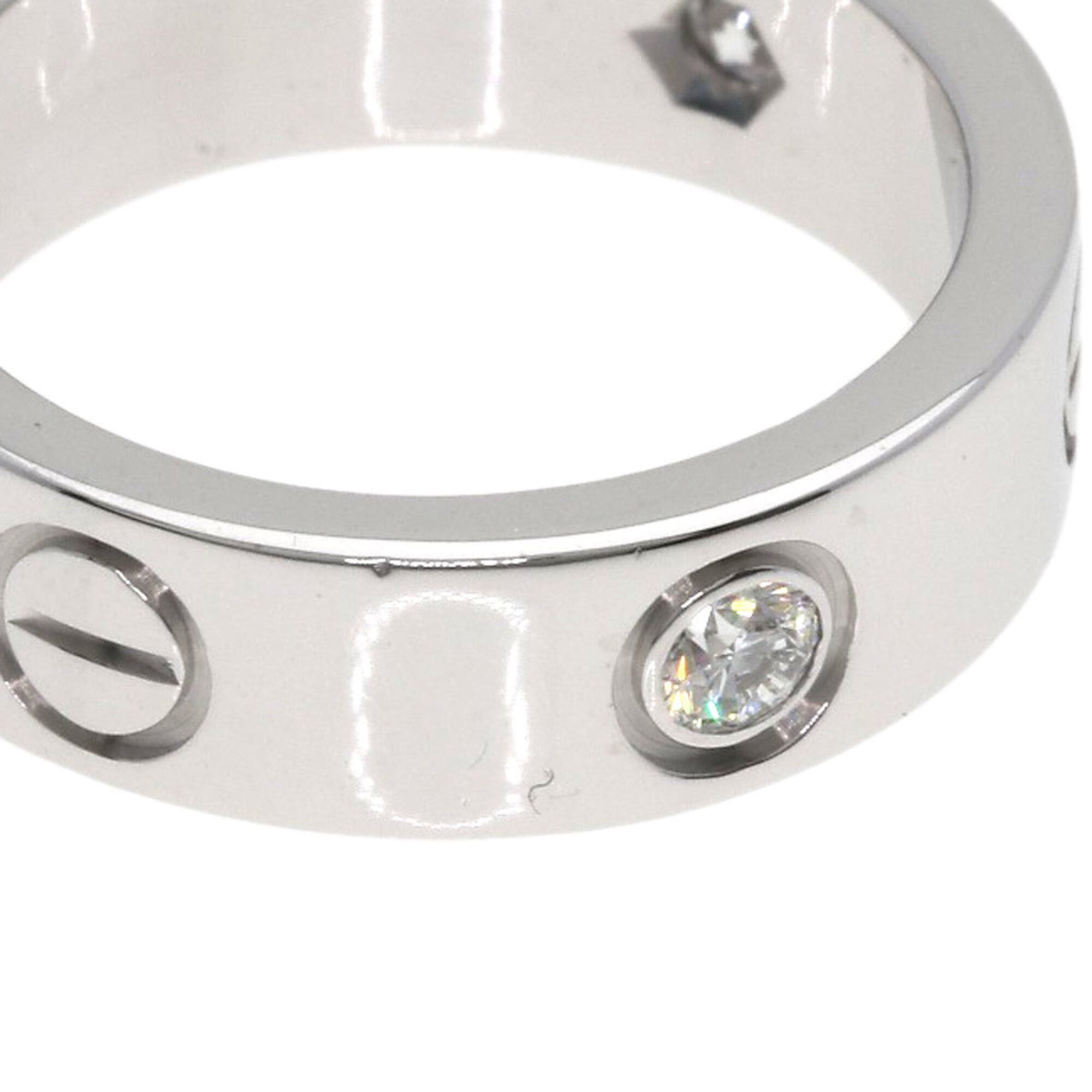 Cartier Cartier Love Ring Half Diamond #50 18K White Gold Women's CARTIER Size ONE SIZE - 6 Thumbnail