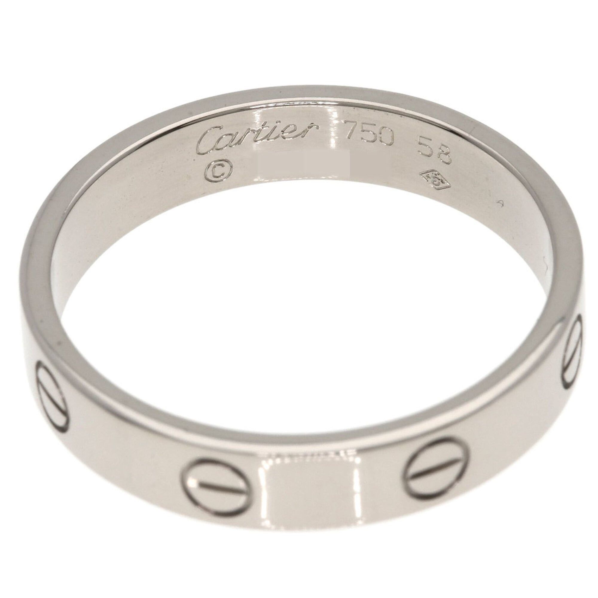 Cartier Cartier Mini Love Ring #58, 18K White Gold, Women's Ring, CARTIER Size ONE SIZE - 4 Thumbnail