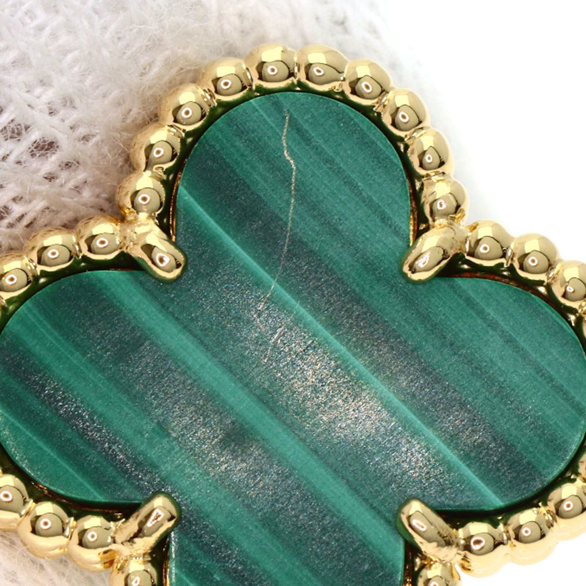 Van Cleef & Arpels Van Cleef & Arpels Vintage Alhambra Malachite Earrings, 18K Yellow Gold, Women's Size ONE SIZE - 8 Thumbnail