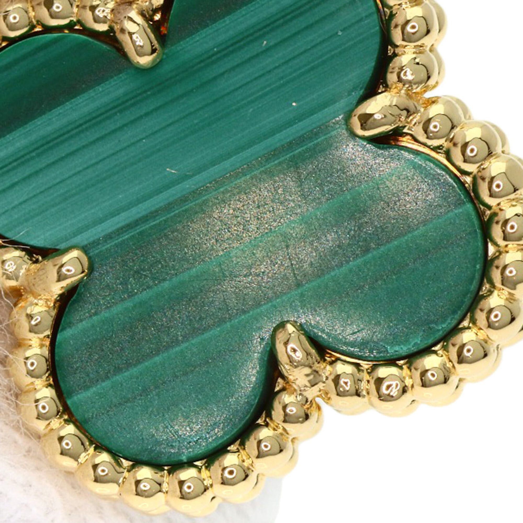 Van Cleef & Arpels Van Cleef & Arpels Vintage Alhambra Malachite Earrings, 18K Yellow Gold, Women's Size ONE SIZE - 7 Thumbnail