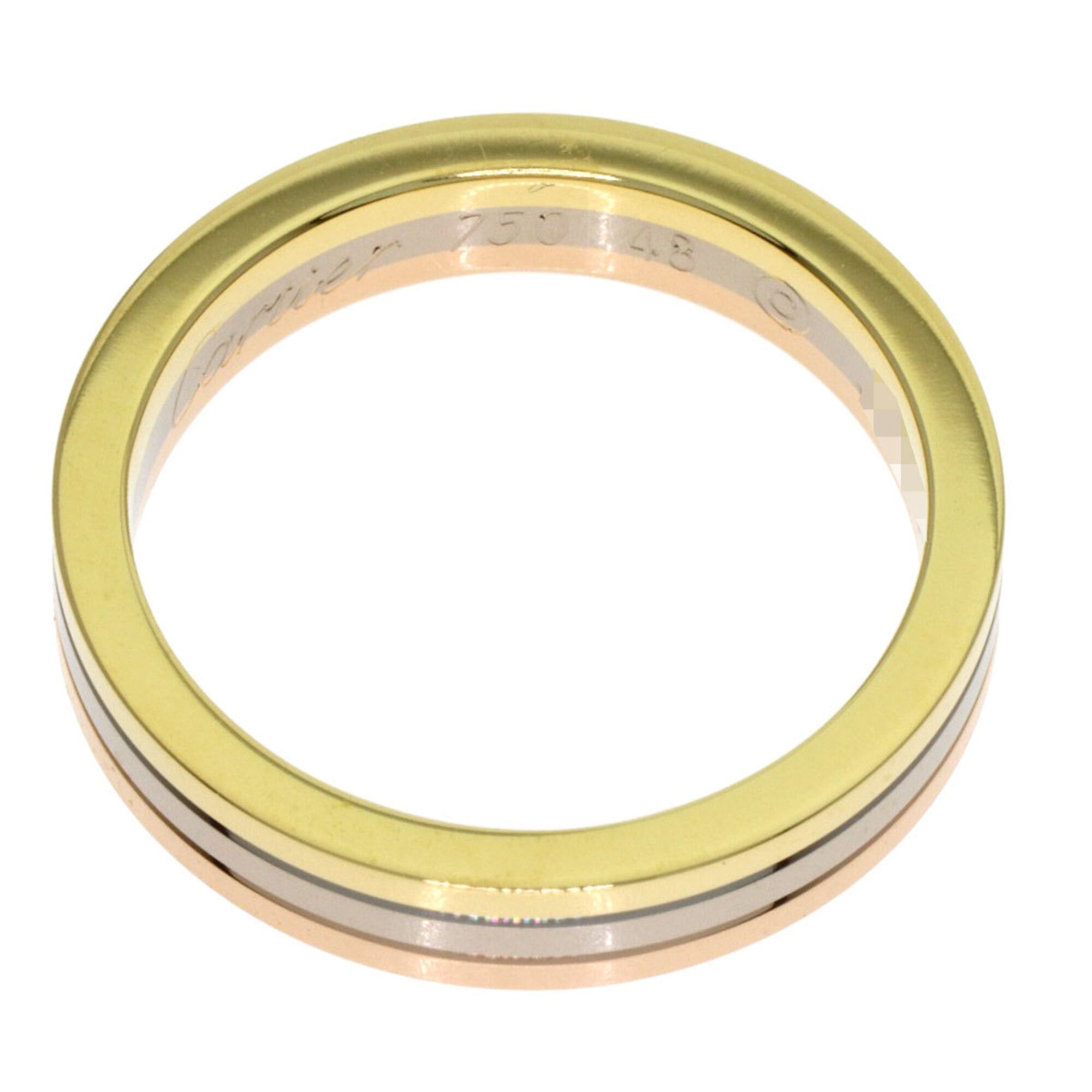 Cartier Cartier Three-Color Ring #48, 18K Yellow Gold/18K White Pink Gold, Women's. Size ONE SIZE - 4 Thumbnail