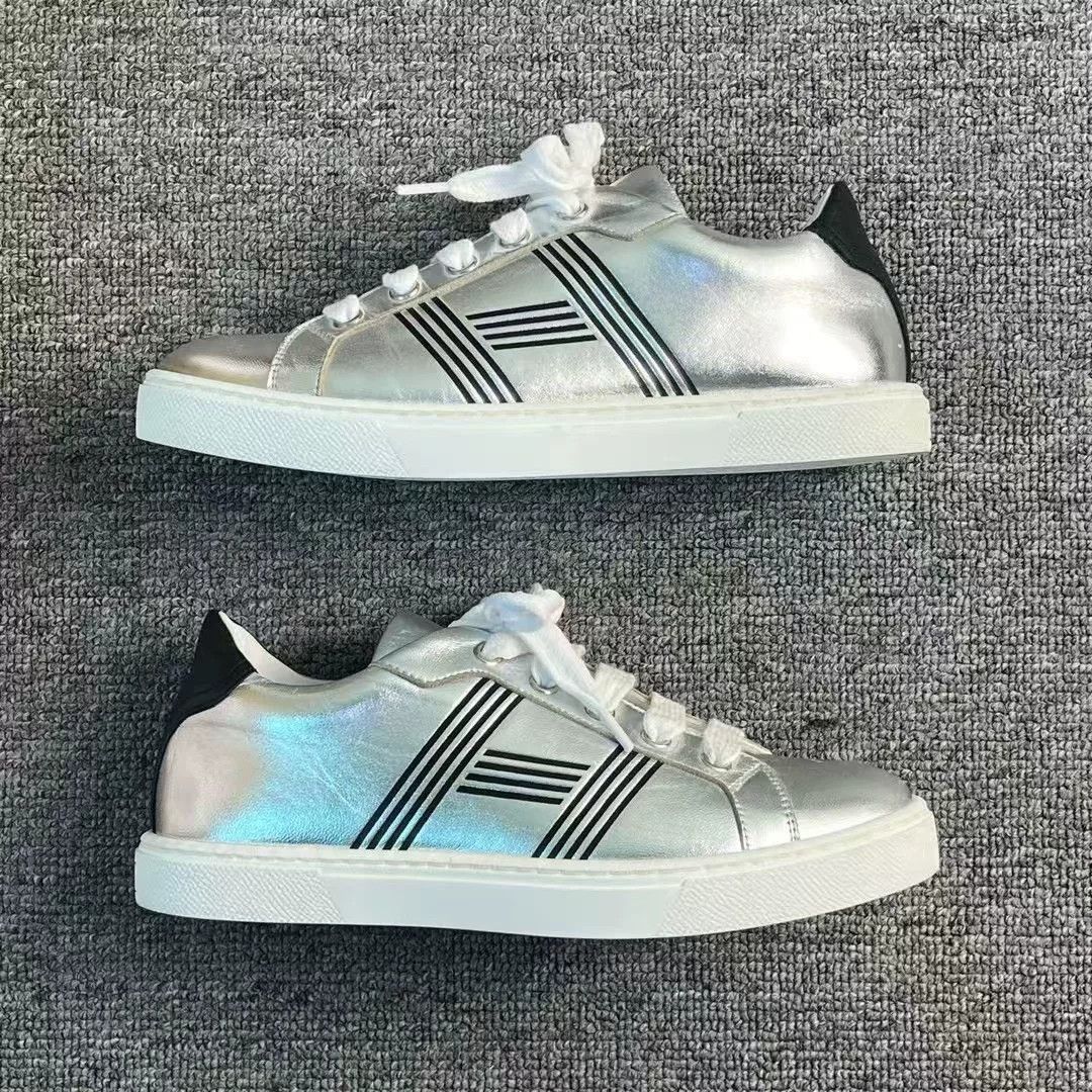 Hermes Hermes Silver Black Large H Low-Top Sneakers Size US 4.5 / IT 34.5 - 5 Thumbnail