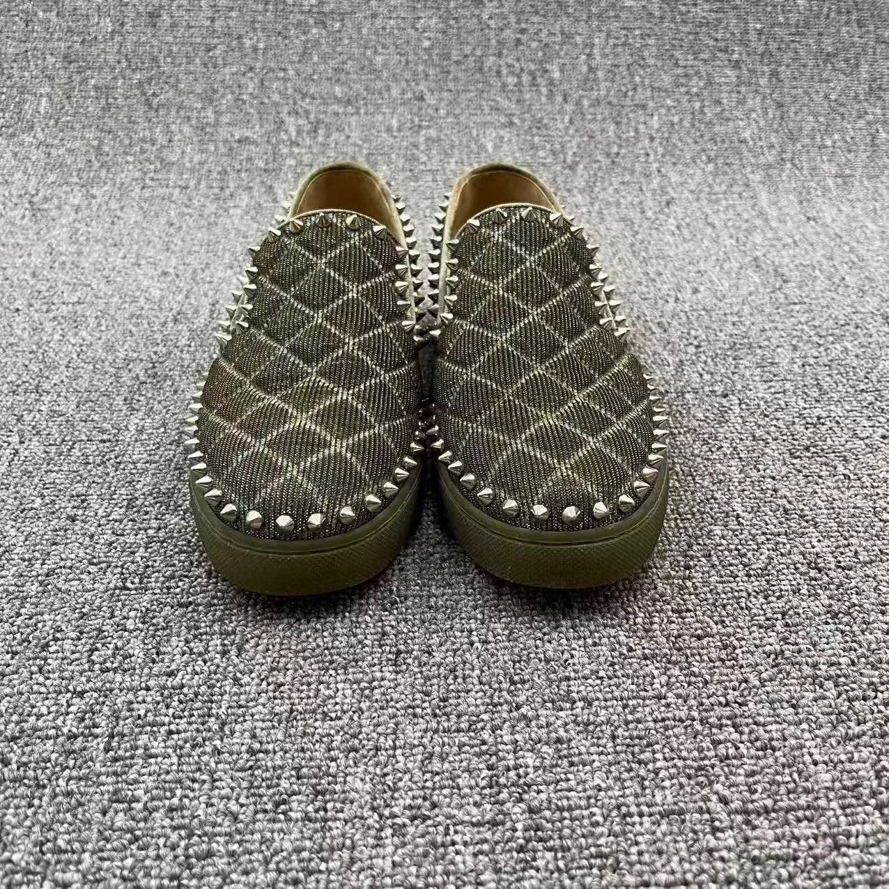 Christian Louboutin Christian Louboutin New Suede Rivet Crystal Sneakers Size US 5.5 / IT 35.5 - 2 Thumbnail