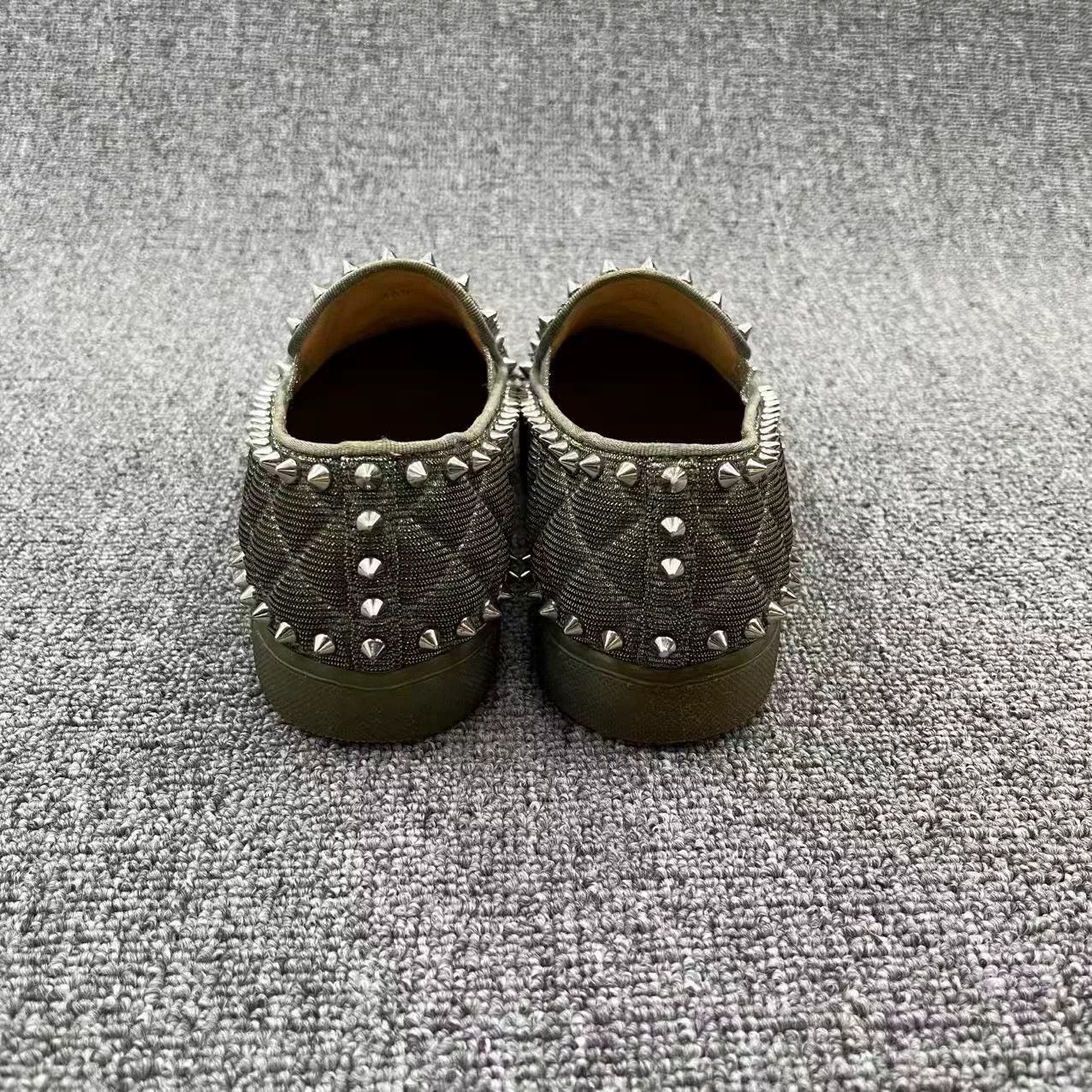 Christian Louboutin Christian Louboutin New Suede Rivet Crystal Sneakers Size US 5.5 / IT 35.5 - 4 Thumbnail