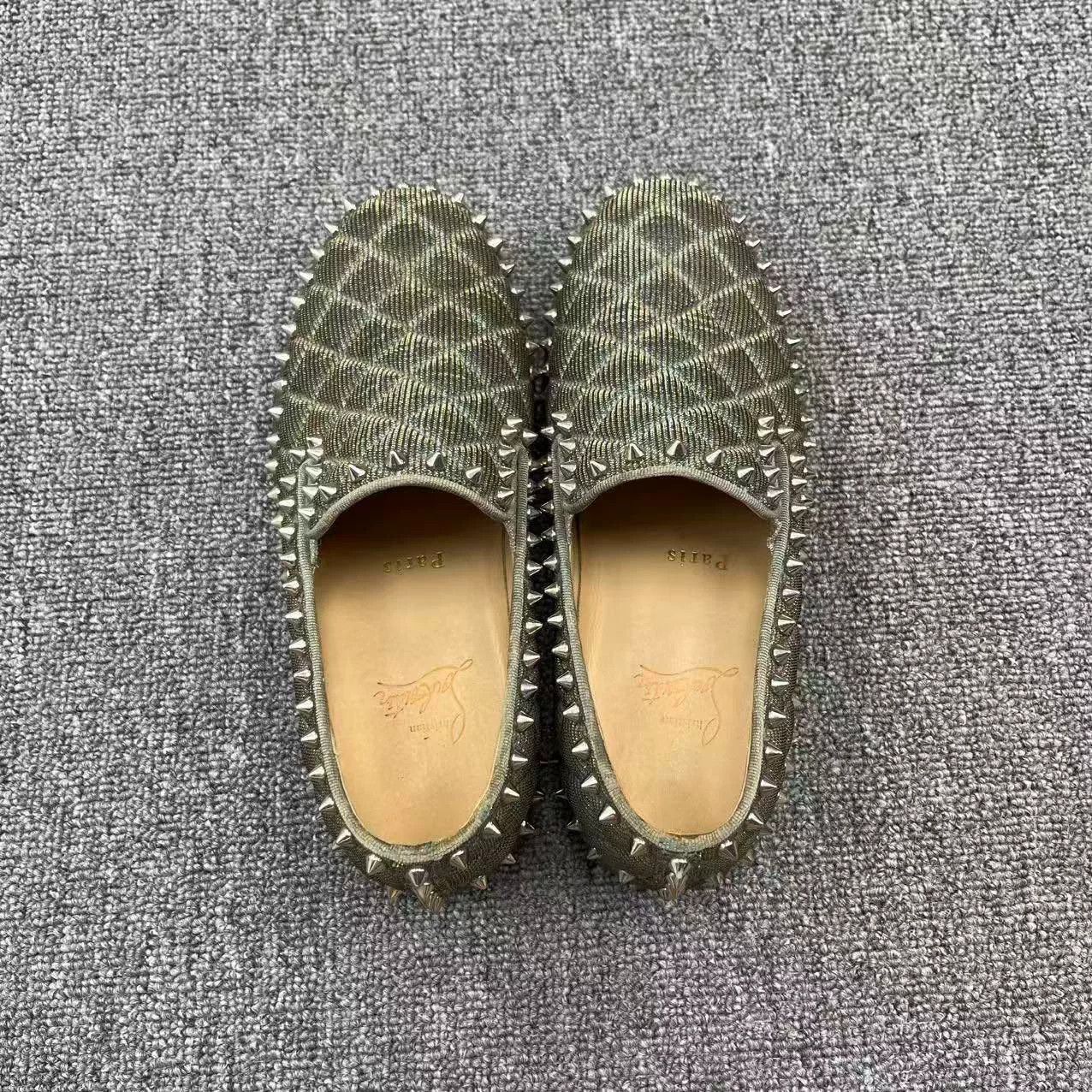 Christian Louboutin Christian Louboutin New Suede Rivet Crystal Sneakers Size US 5.5 / IT 35.5 - 3 Thumbnail