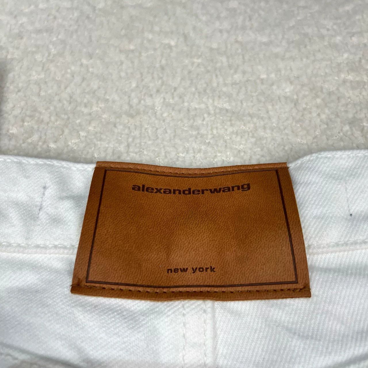 Alexander Wang Alexander Wang White Leather Patch Denim Pants Size 23" - 9 Thumbnail