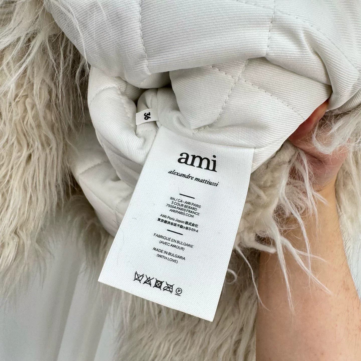 AMI Ami Faux Fur Coat Size XS / US 0-2 / IT 36-38 - 6 Thumbnail