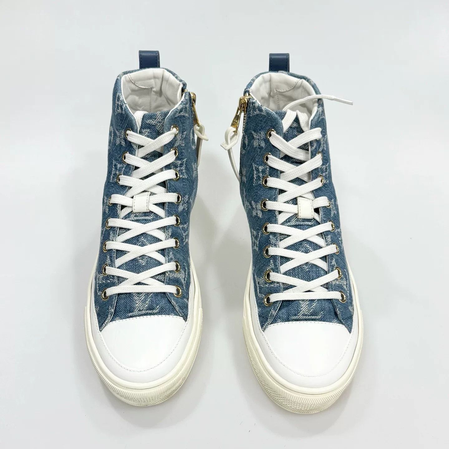 Louis Vuitton LV Denim All-Over Print Sneakers Size US 4 / IT 34 - 2 Thumbnail