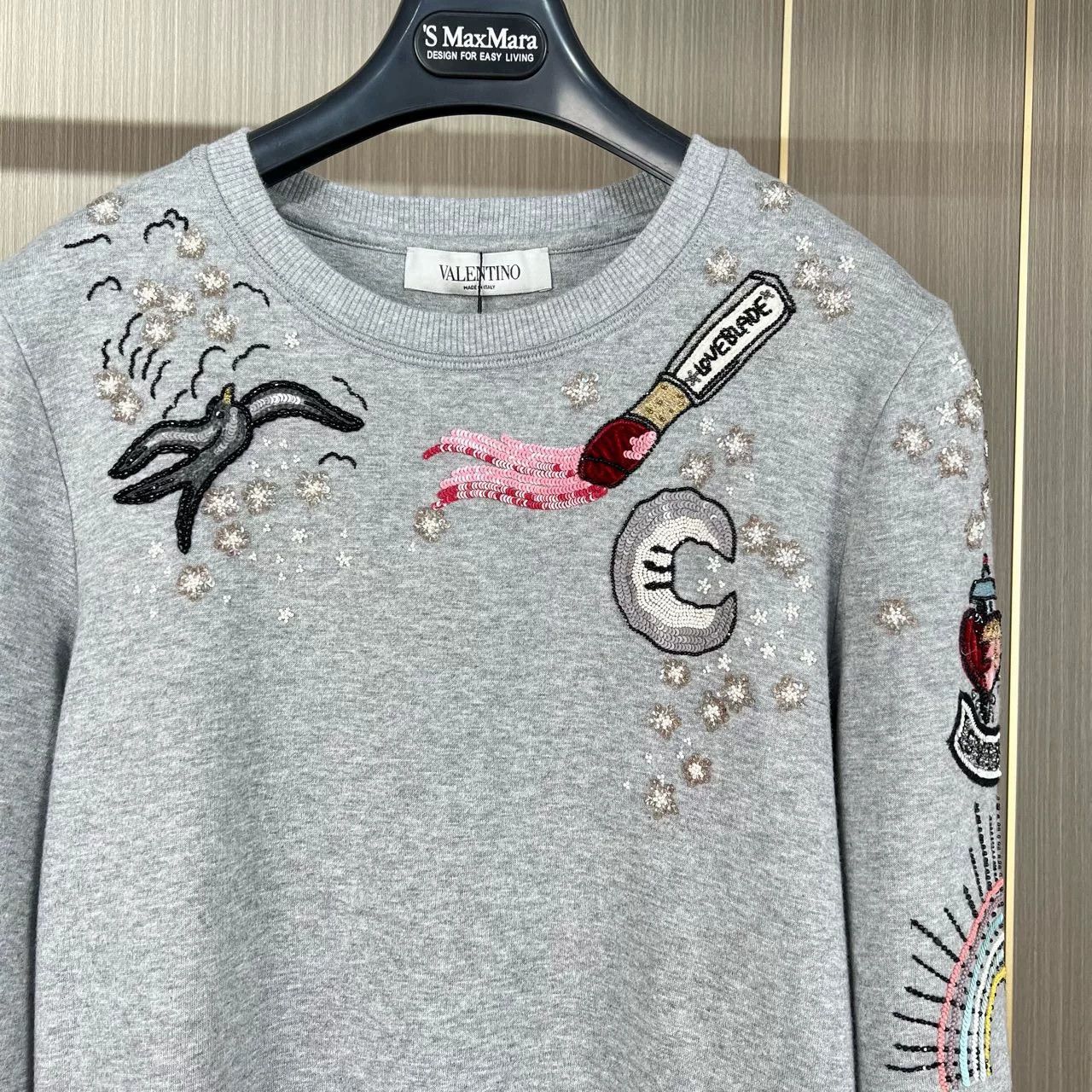 Valentino Valentino Rainbow Heart Beaded Sequin Sweater Size S / US 4 / IT 40 - 3 Thumbnail