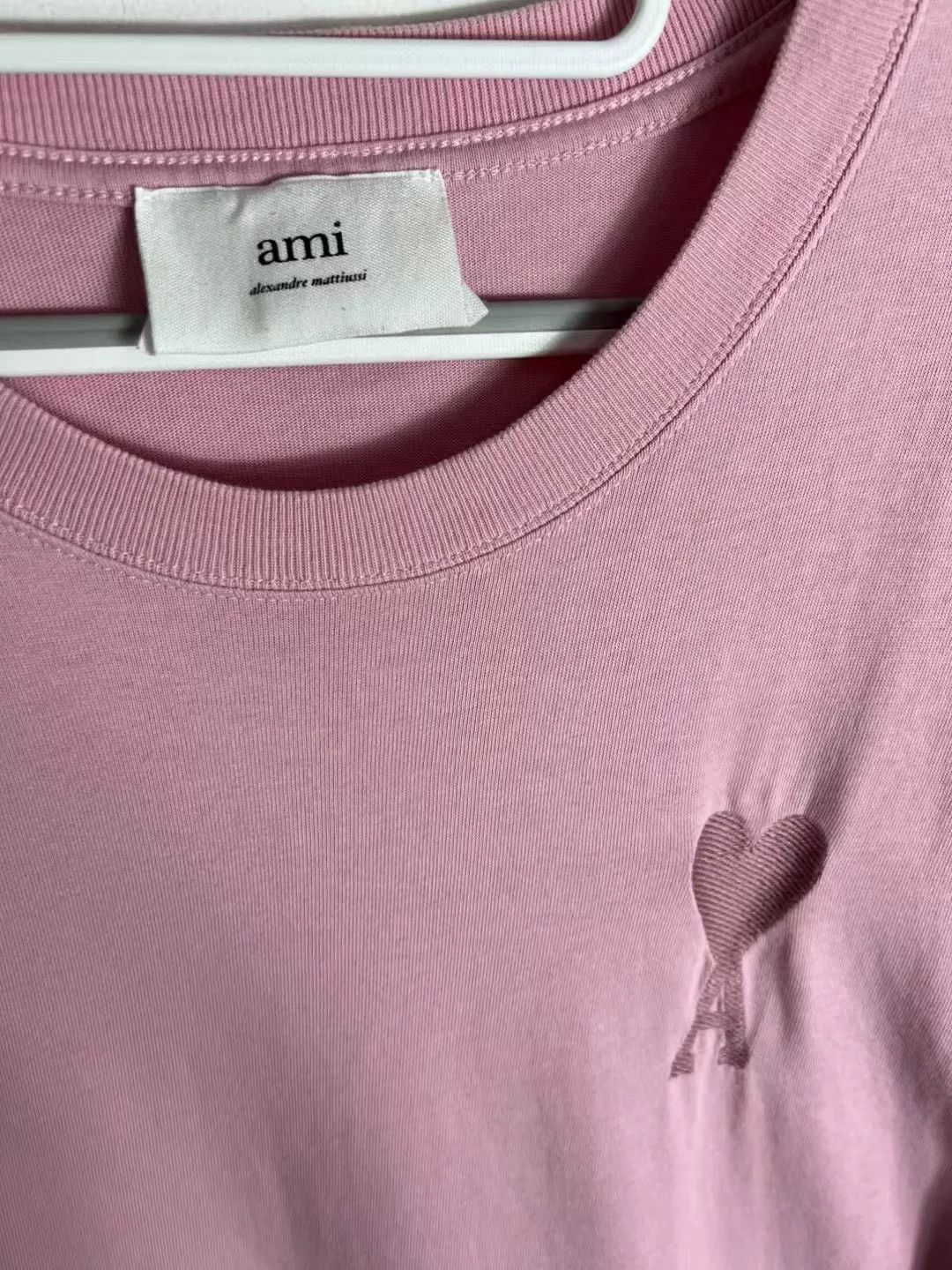 AMI Ami Pink Embroidered Short Sleeve Size M / US 6-8 / IT 42-44 - 2 Thumbnail
