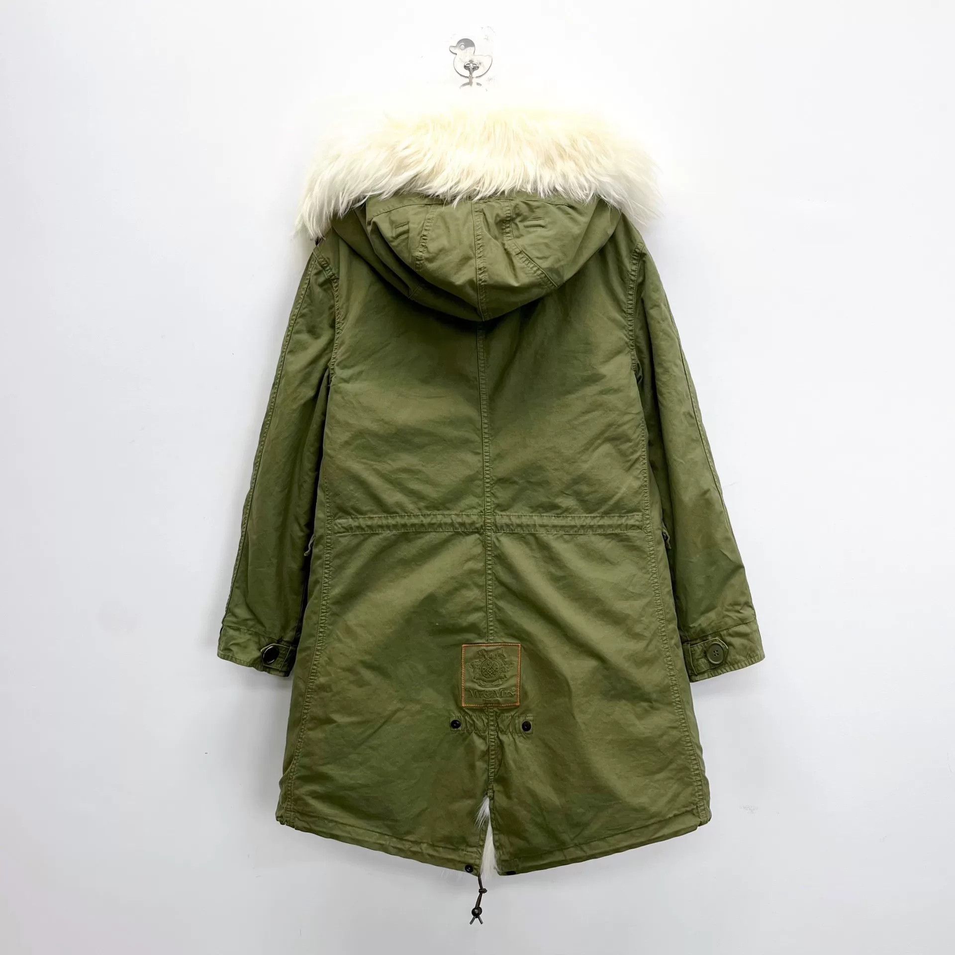 MR & MRS ITALY Mr&Mrs Army Green Fur Collar Coat Size M / US 6-8 / IT 42-44 - 2 Thumbnail