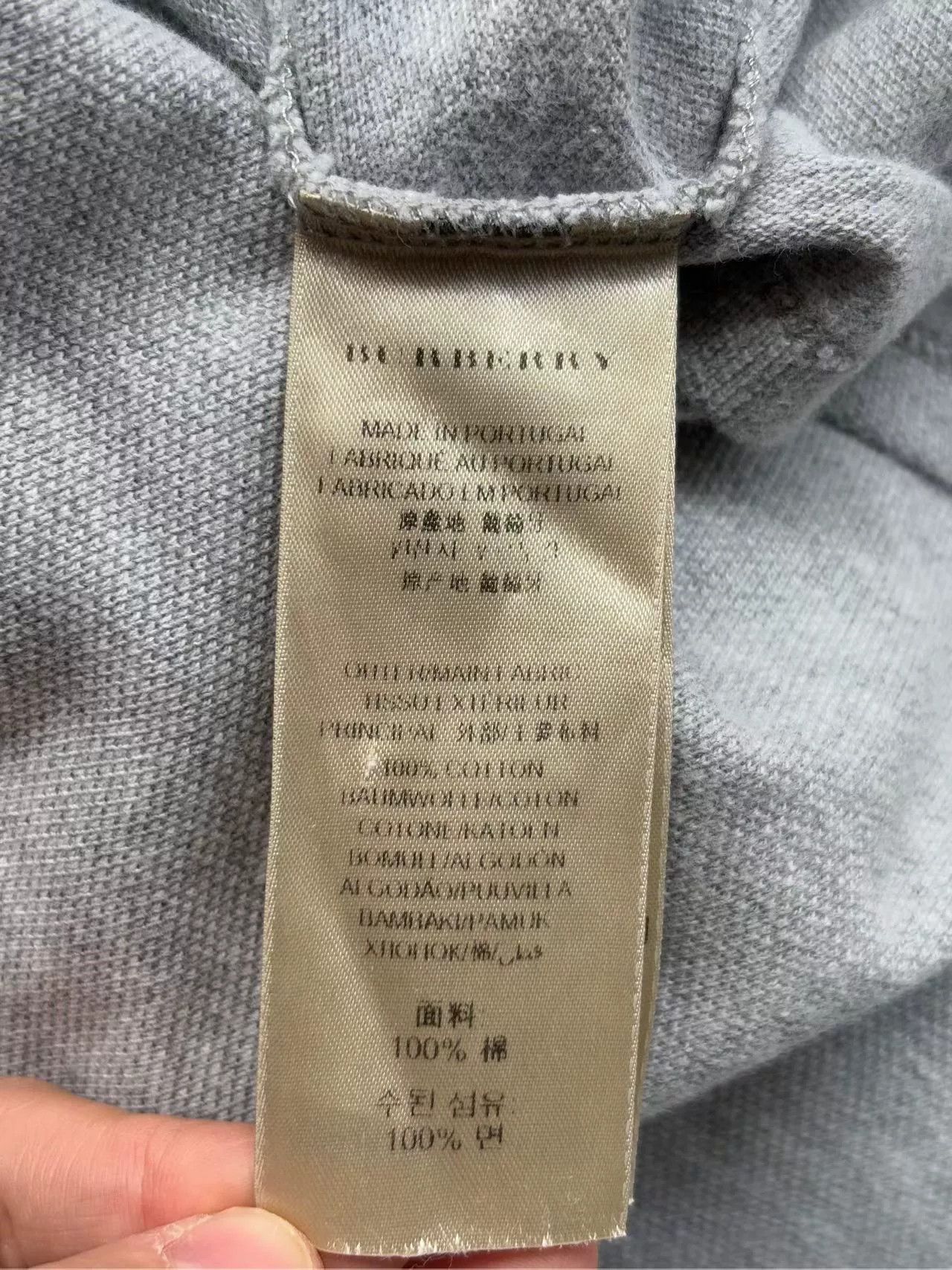 Burberry Burberry Gray Leather Patch Long-Sleeve Polo Size US M / EU 48-50 / 2 - 4 Thumbnail