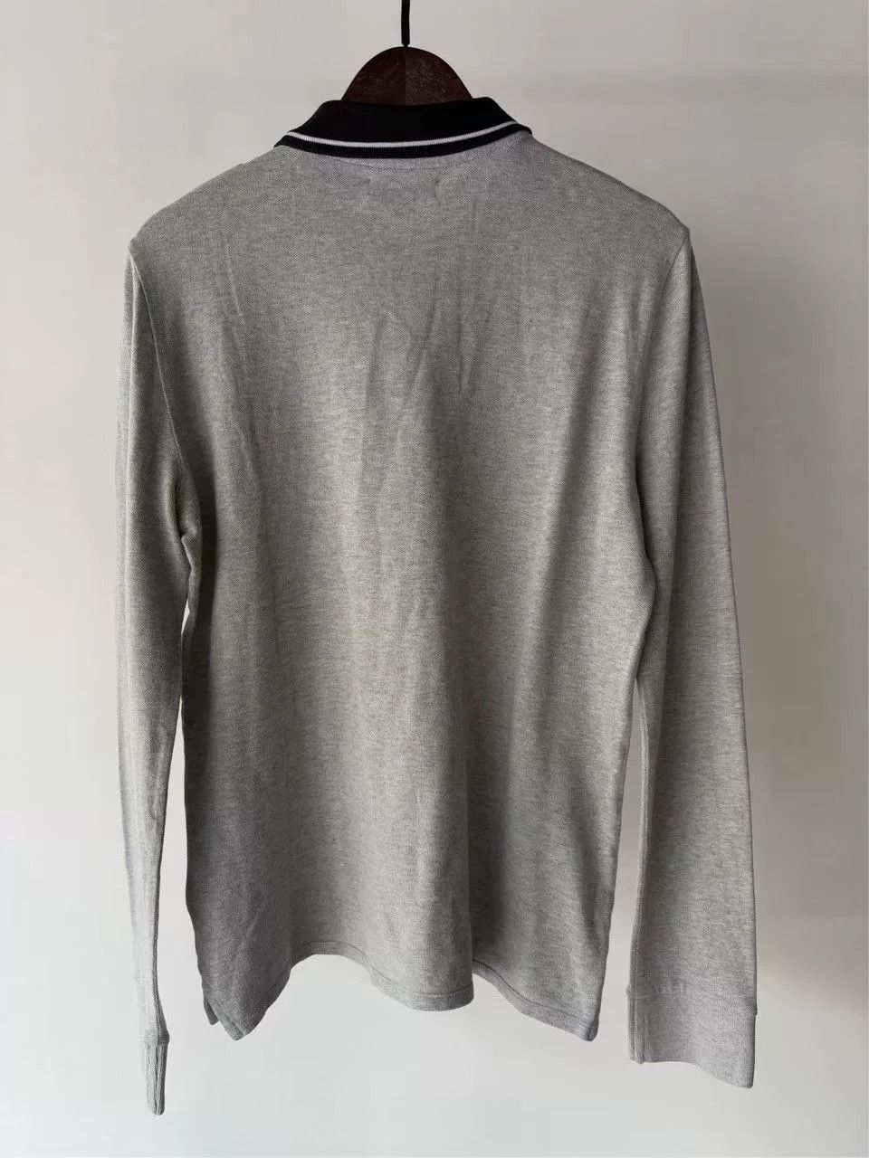 Burberry Burberry Gray Leather Patch Long-Sleeve Polo Size US M / EU 48-50 / 2 - 2 Thumbnail