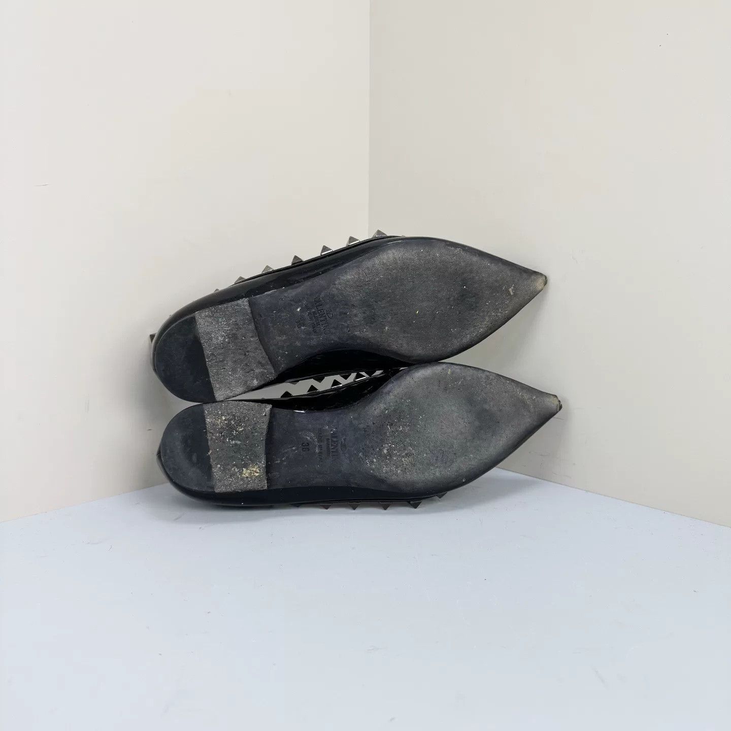 Valentino Valentino Black Studded Flat Shoes Size US 5 / IT 35 - 5 Thumbnail