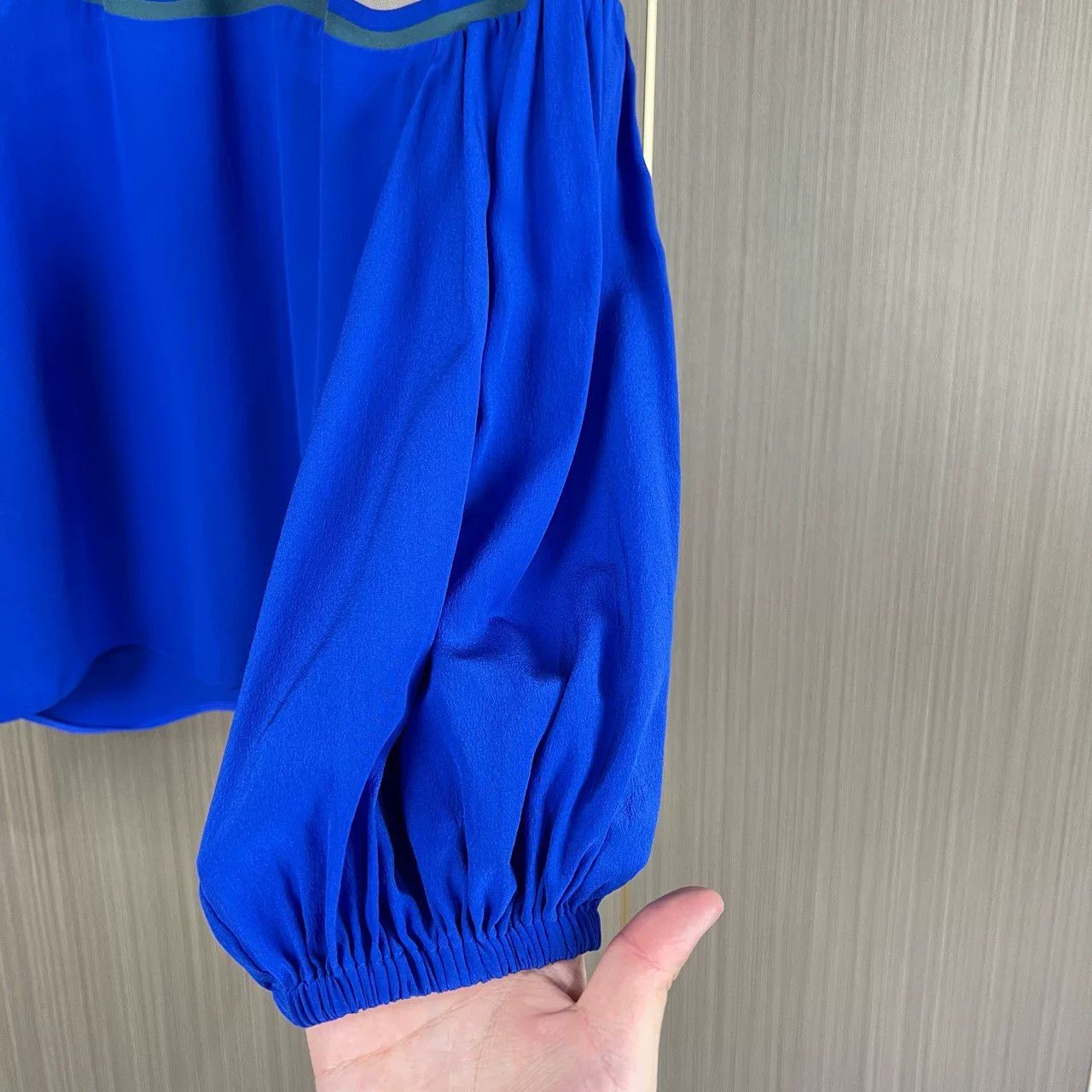 Fendi Fendi Blue White Silk Lantern Sleeve Top Size S / US 4 / IT 40 - 4 Thumbnail